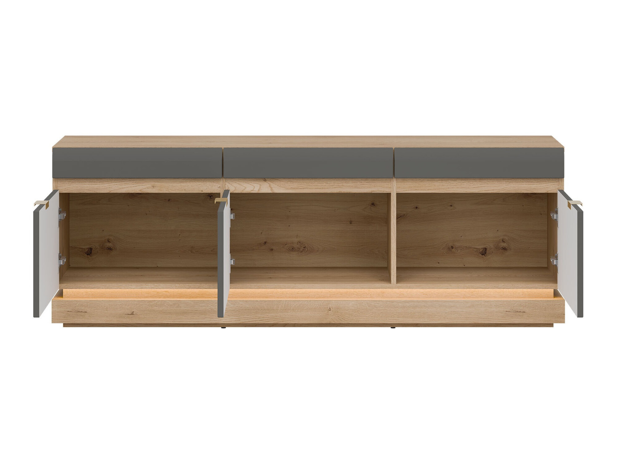 TV komoda Teselbu 100 (Sivo + Hrast Toro)