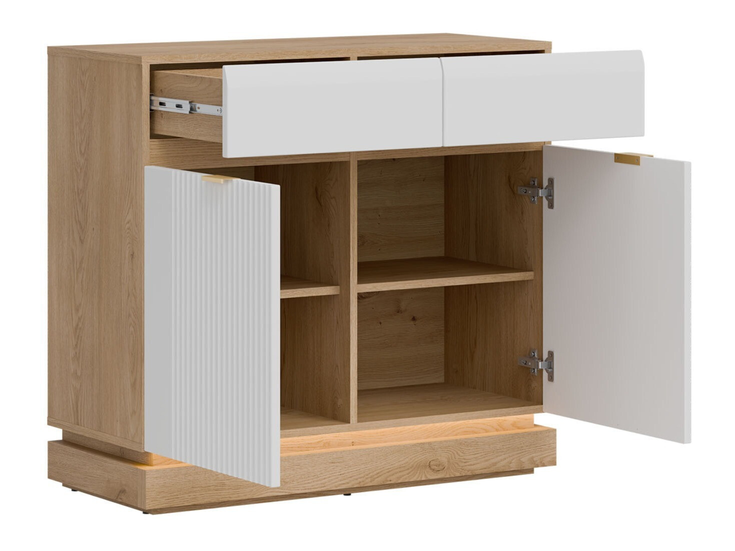 Komoda Teselbu 102 (Belo + Hrast)