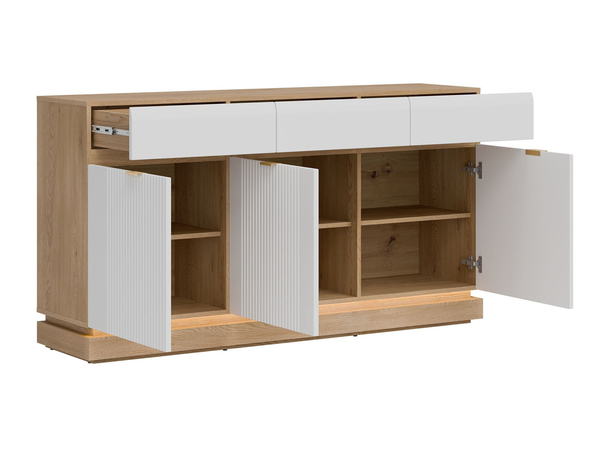 Komoda Teselbu 104 (Belo + Hrast)