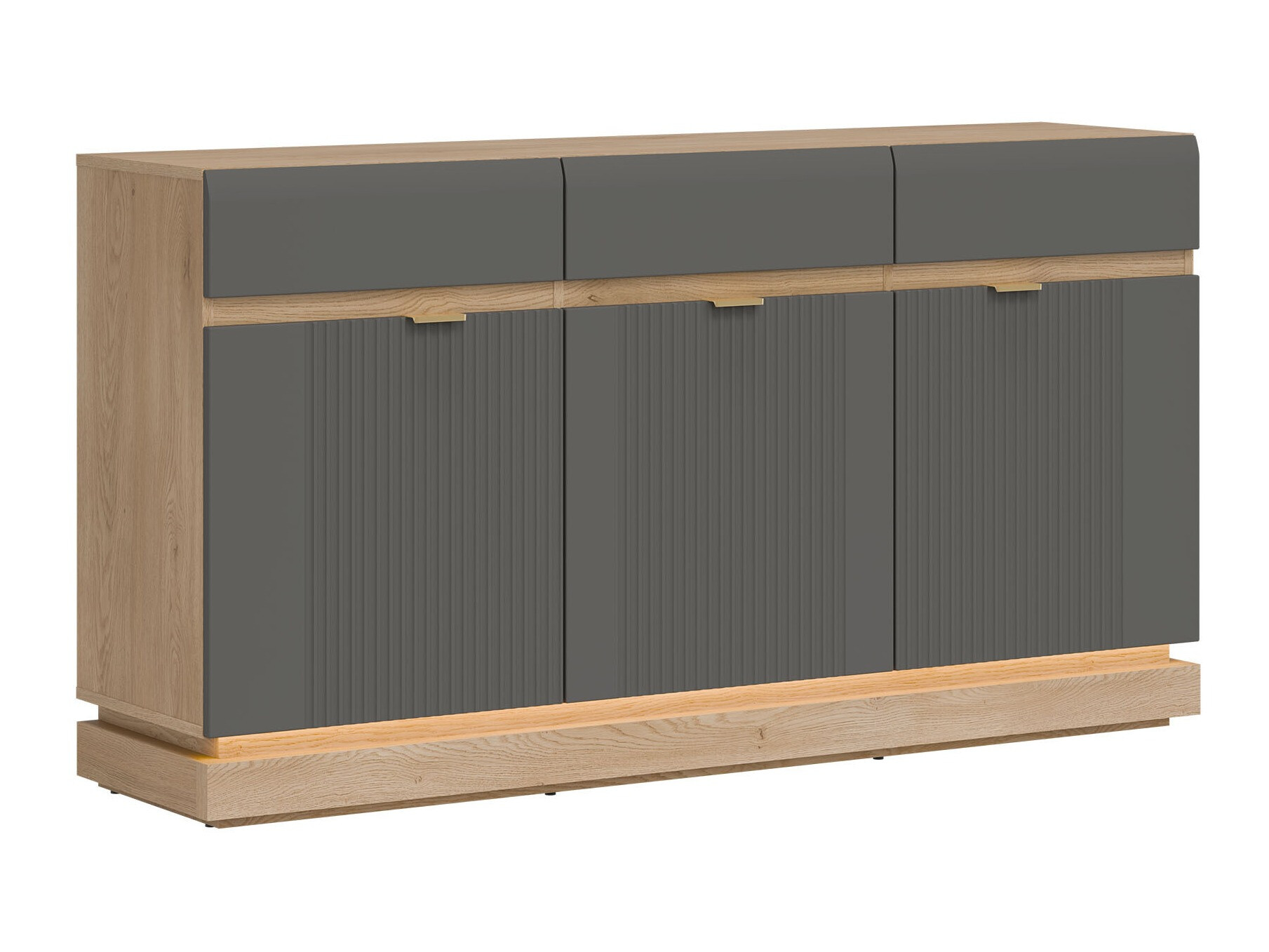 Komoda Teselbu 104 (Sivo + Hrast)