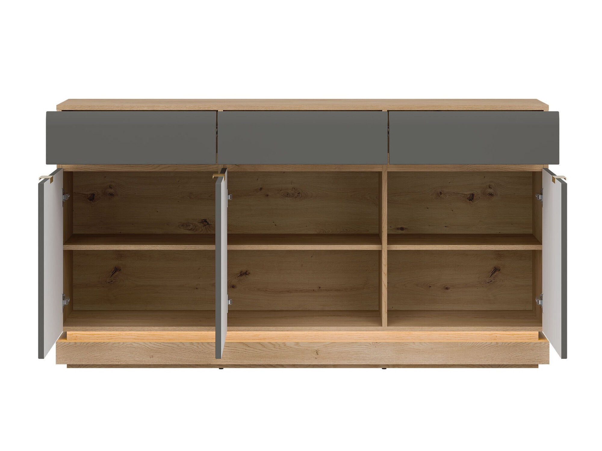 Komoda Teselbu 104 (Sivo + Hrast)