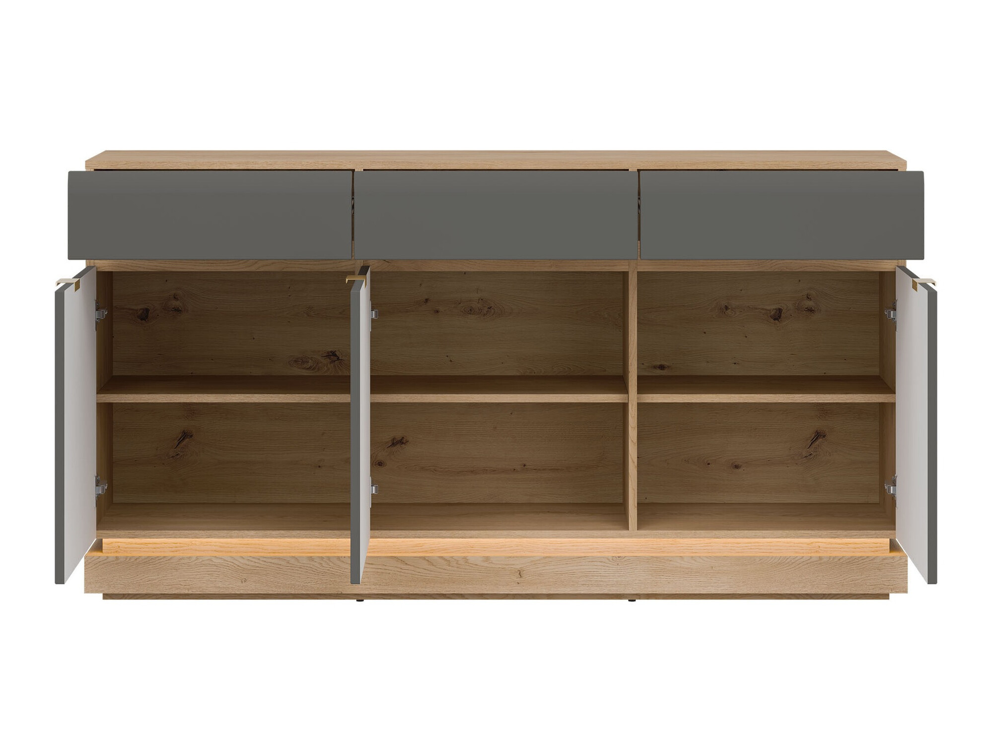 Komoda Teselbu 104 (Sivo + Hrast)