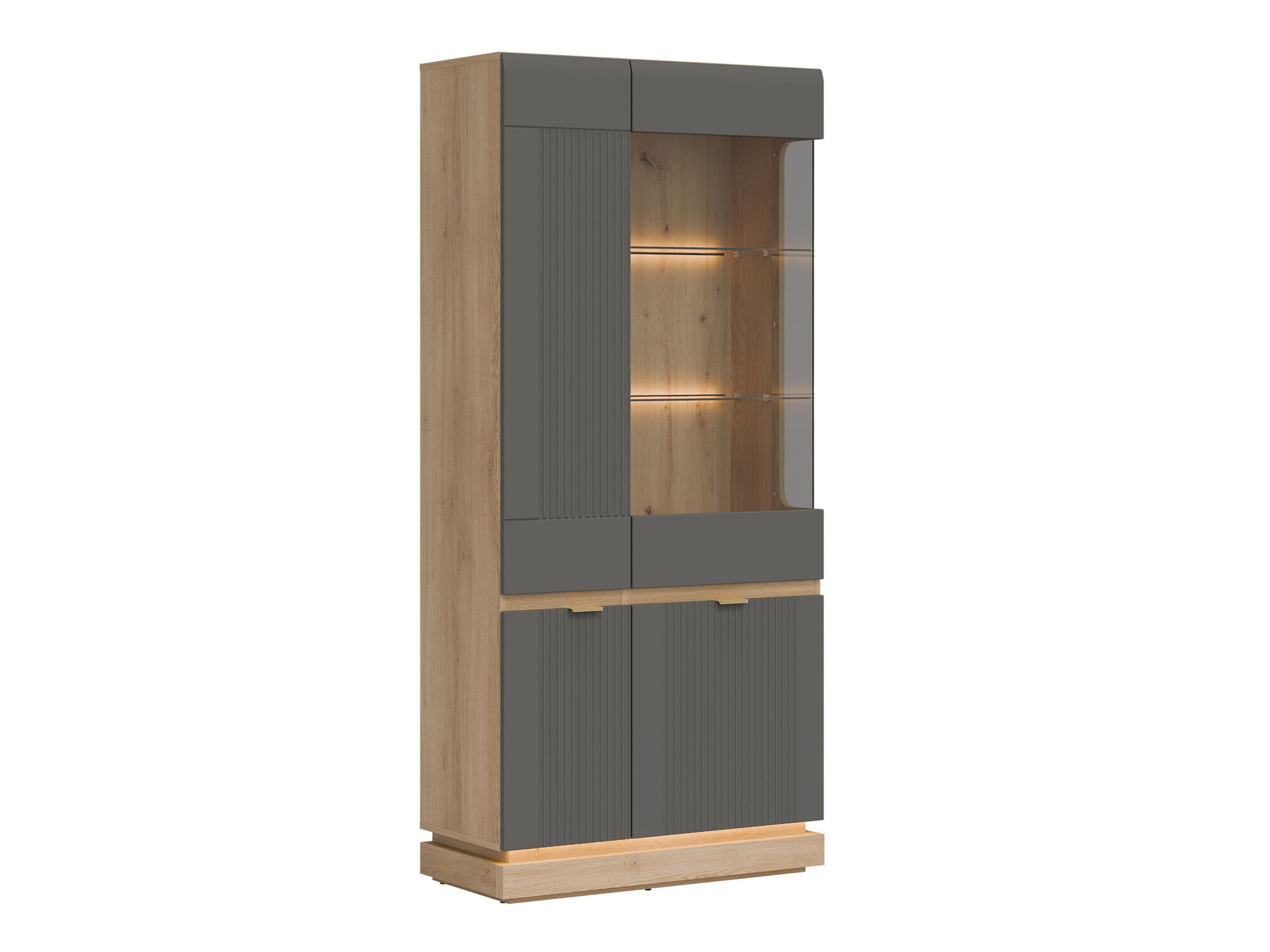 Polica Teselbu 111 (Sivo + Hrast)