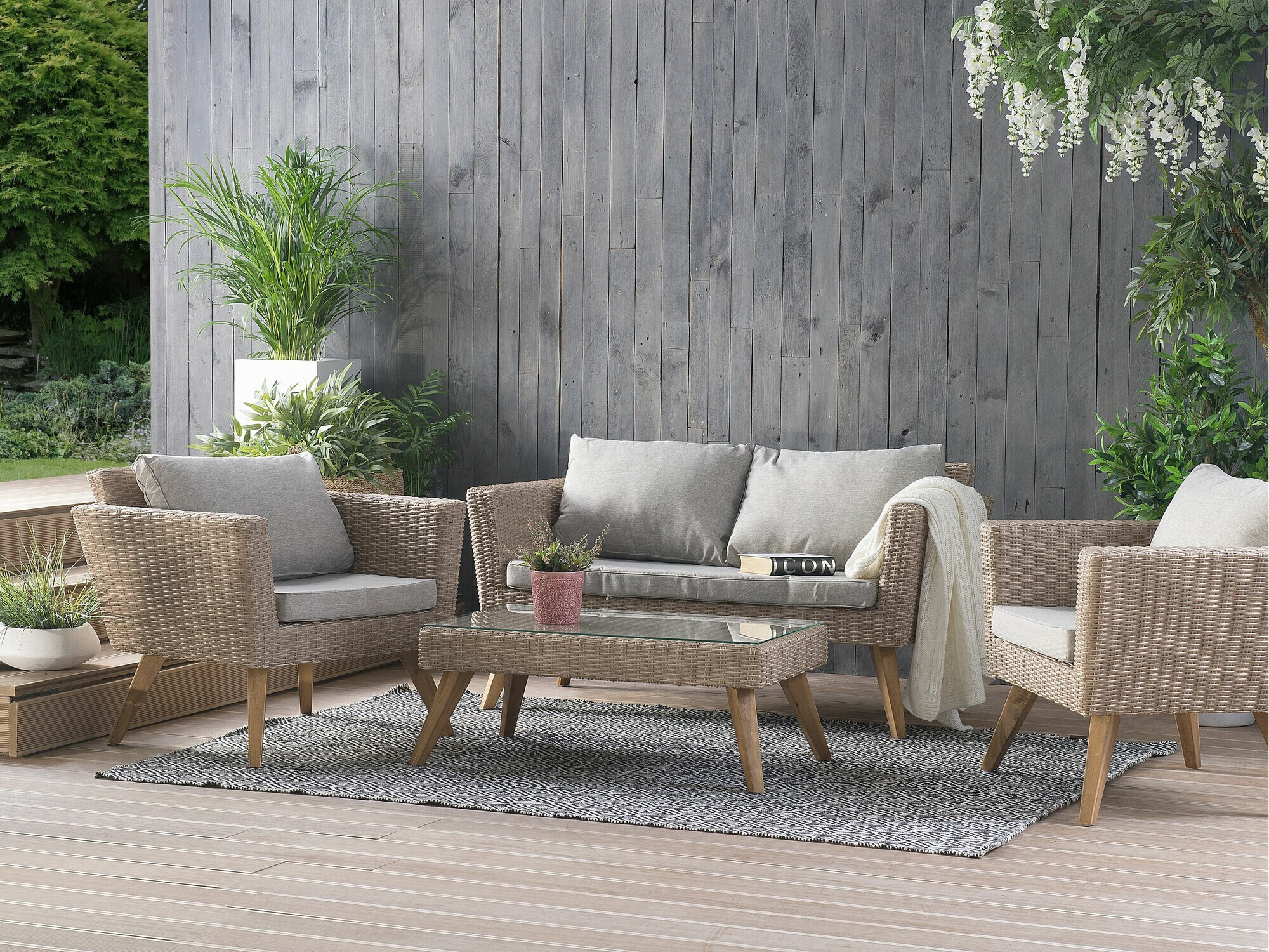 Set baštenskog nameštaja Berwyn 2626 (Taupe + Sivo)