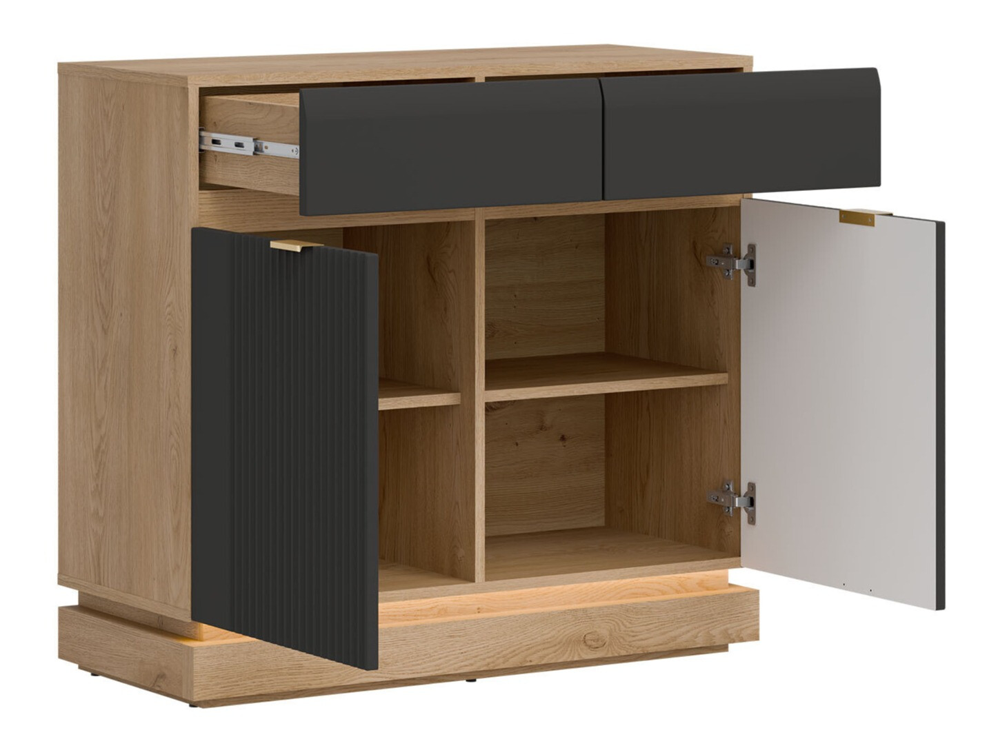 Set spavaća soba Teselbu 117 (Antracit + Hrast)