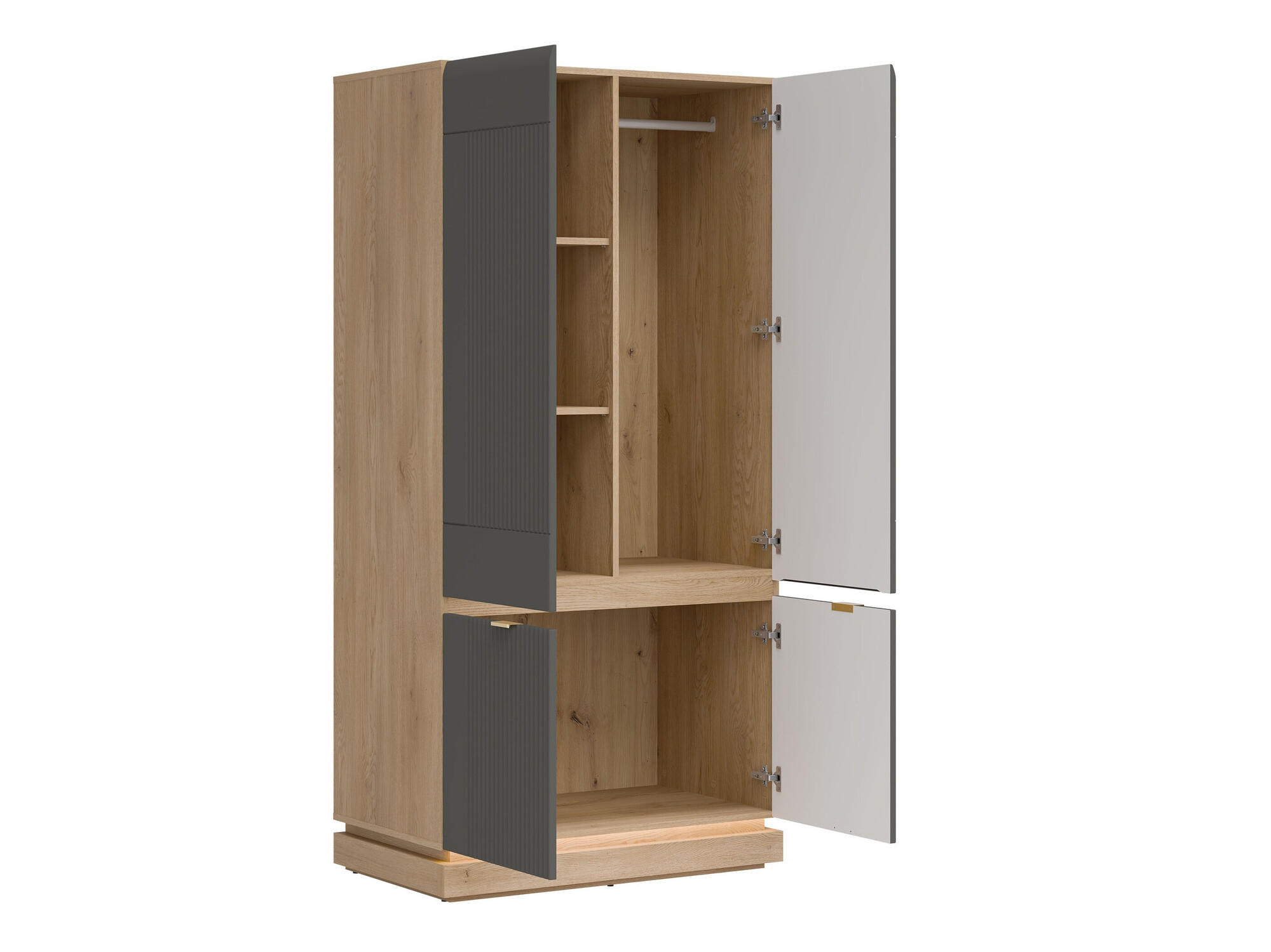Set spavaća soba Teselbu 117 (Sivo + Hrast)