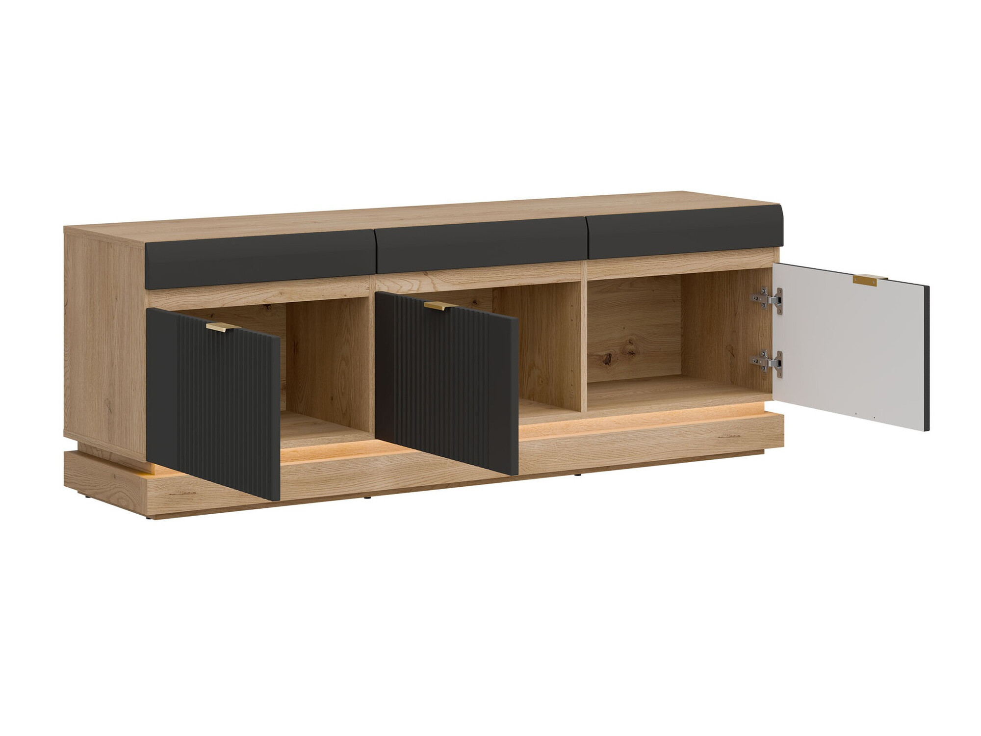 Set za dnevnu sobu Teselbu 116 (Antracit + Hrast)