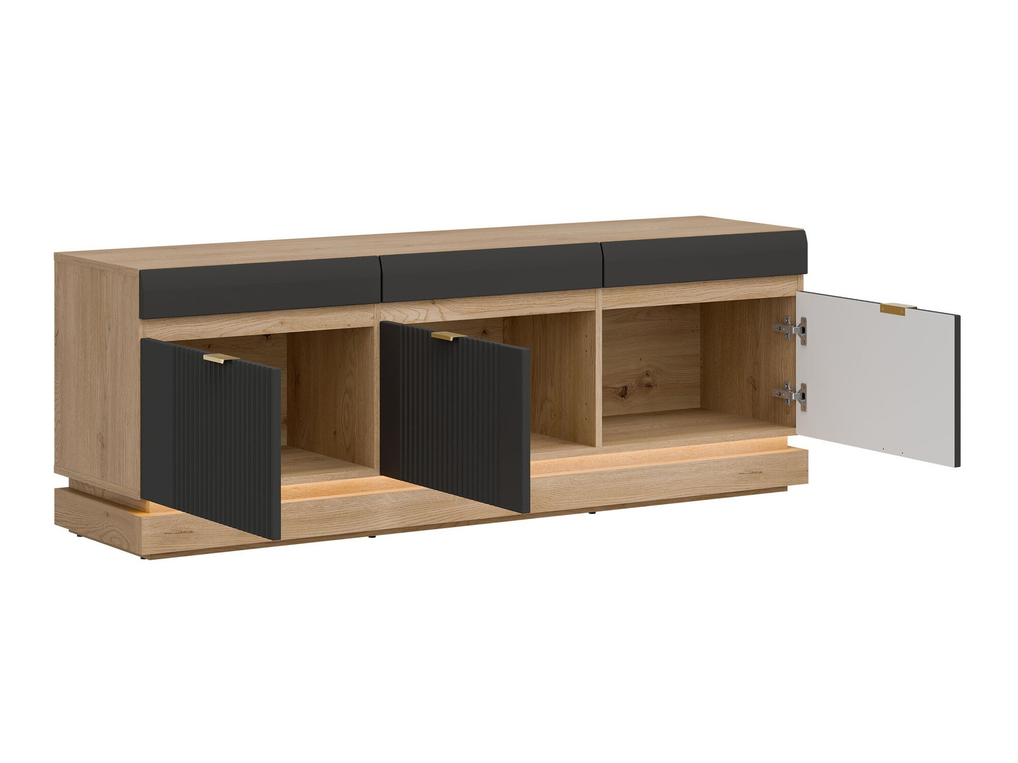 Set za dnevnu sobu Teselbu 116 (Antracit + Hrast)