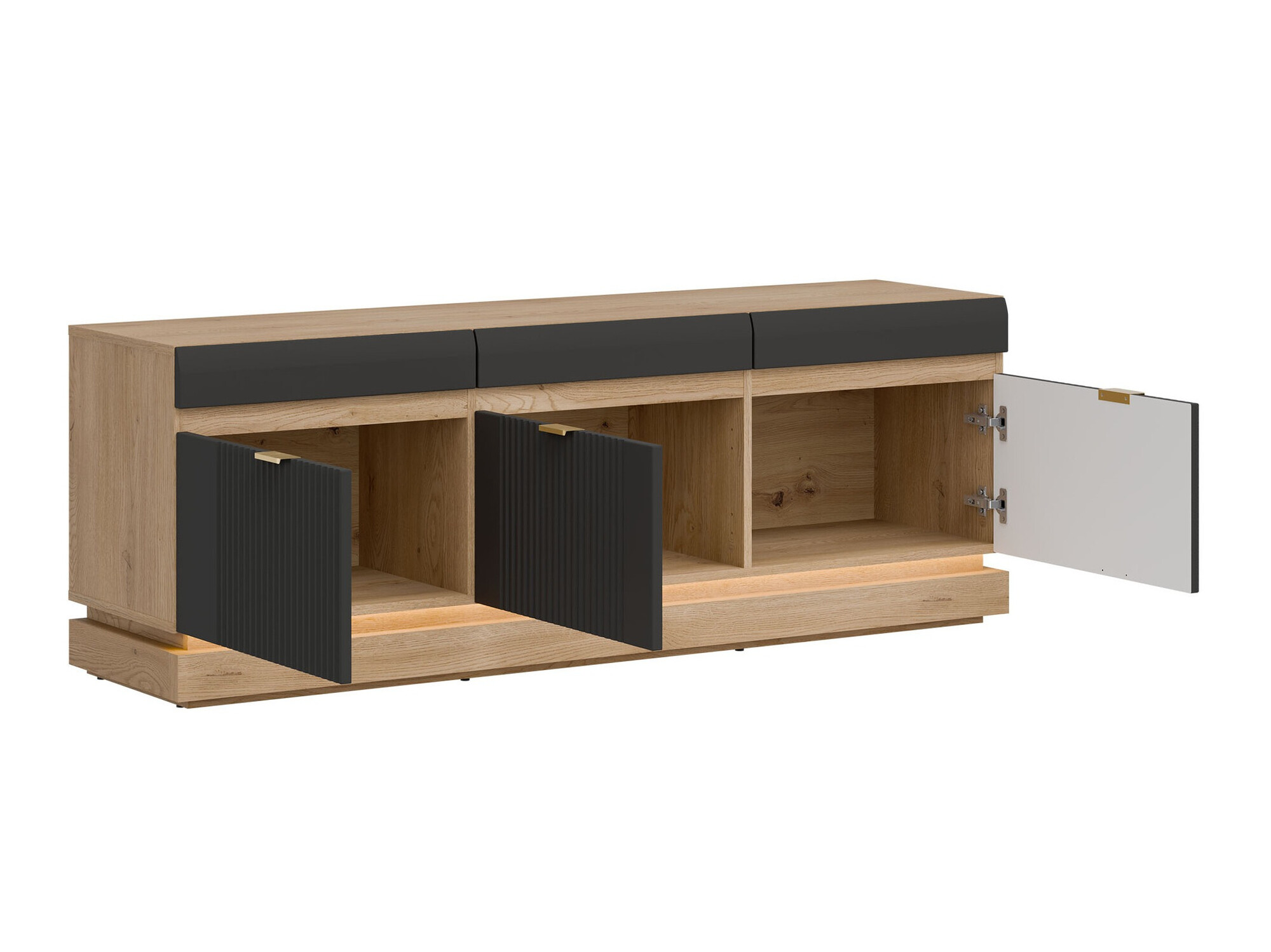 Set za dnevnu sobu Teselbu 116 (Antracit + Hrast)