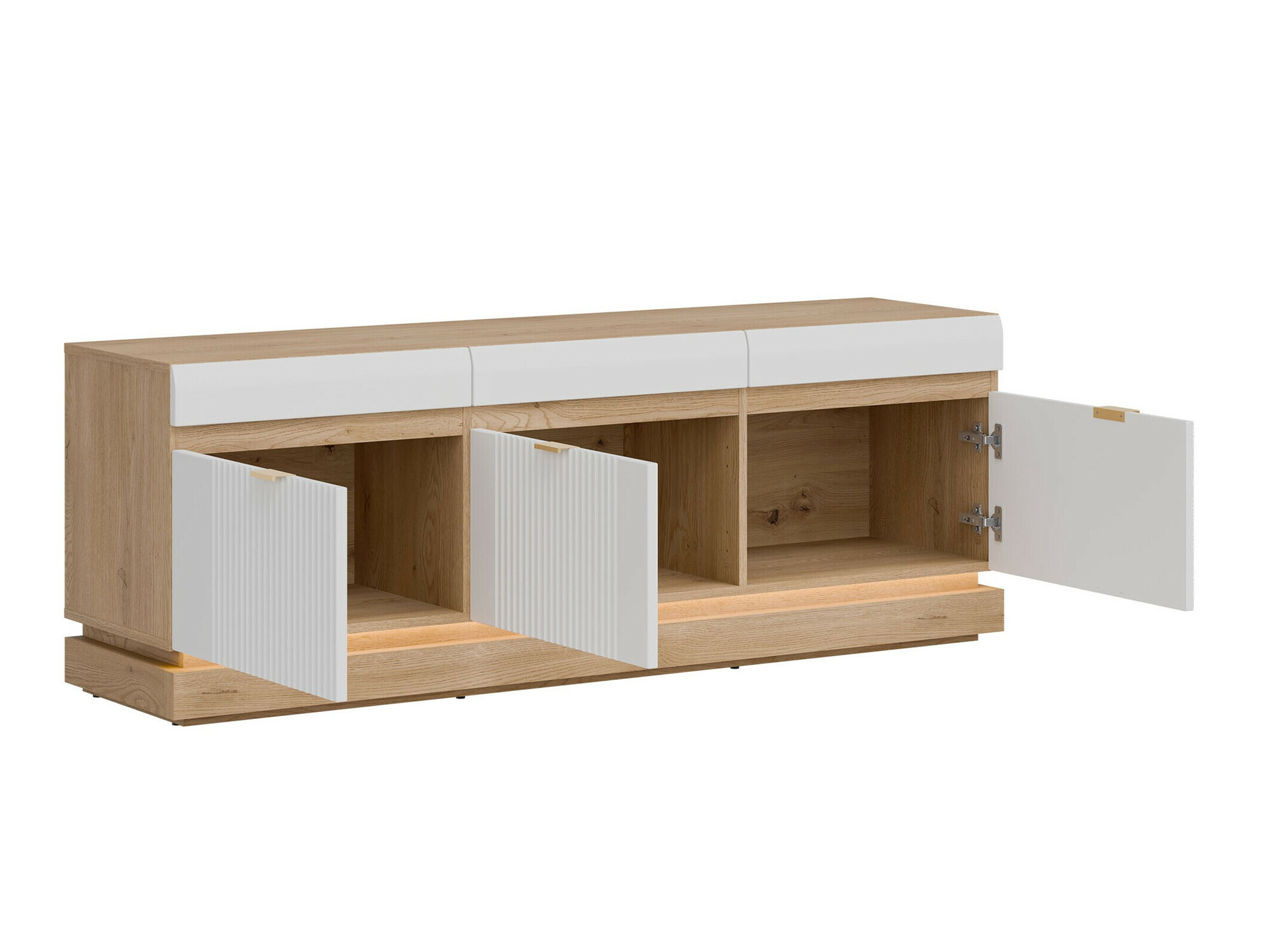 Set za dnevnu sobu Teselbu 116 (Belo + Hrast)