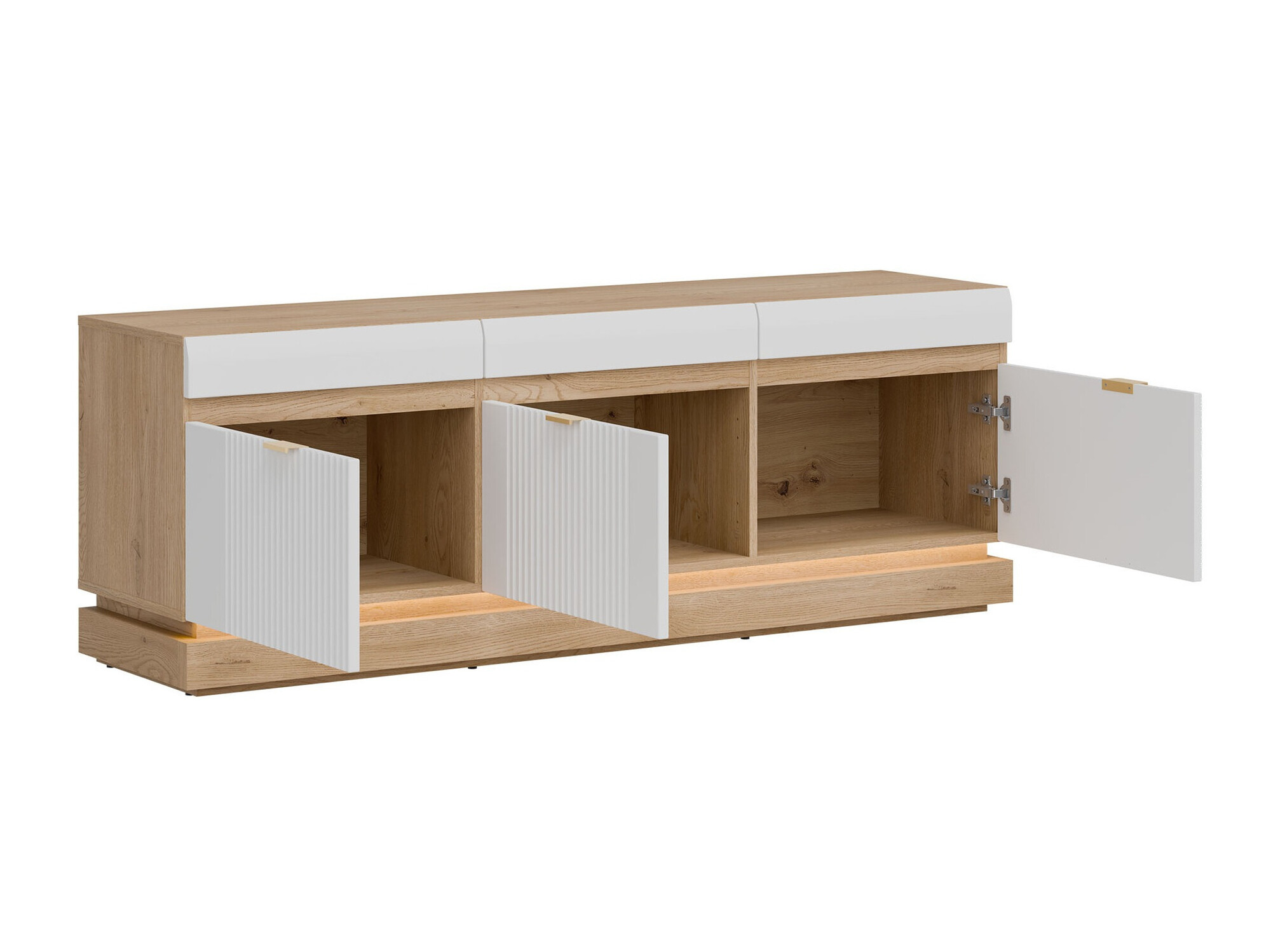 Set za dnevnu sobu Teselbu 116 (Belo + Hrast)