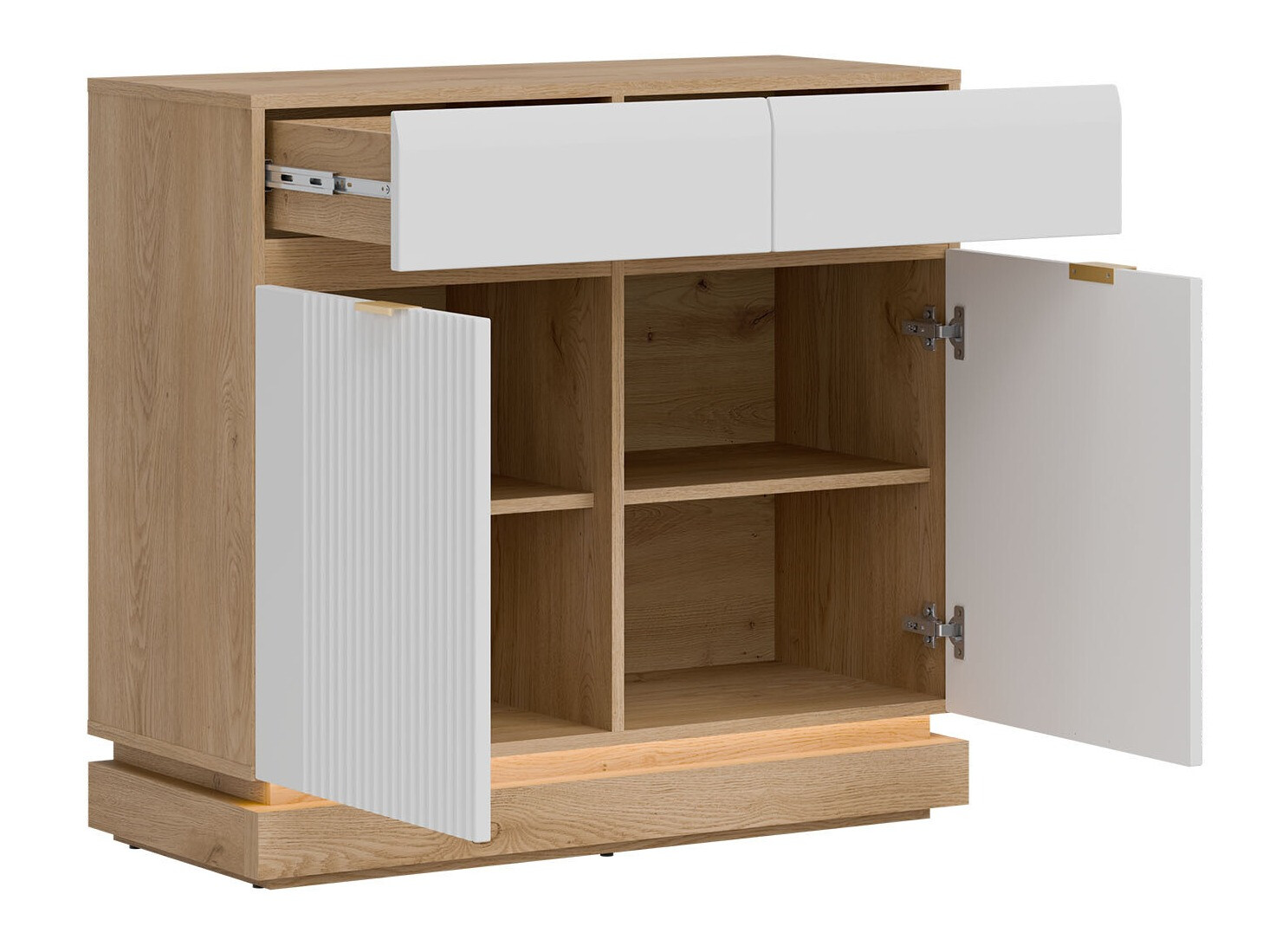 Set za dnevnu sobu Teselbu 116 (Belo + Hrast)