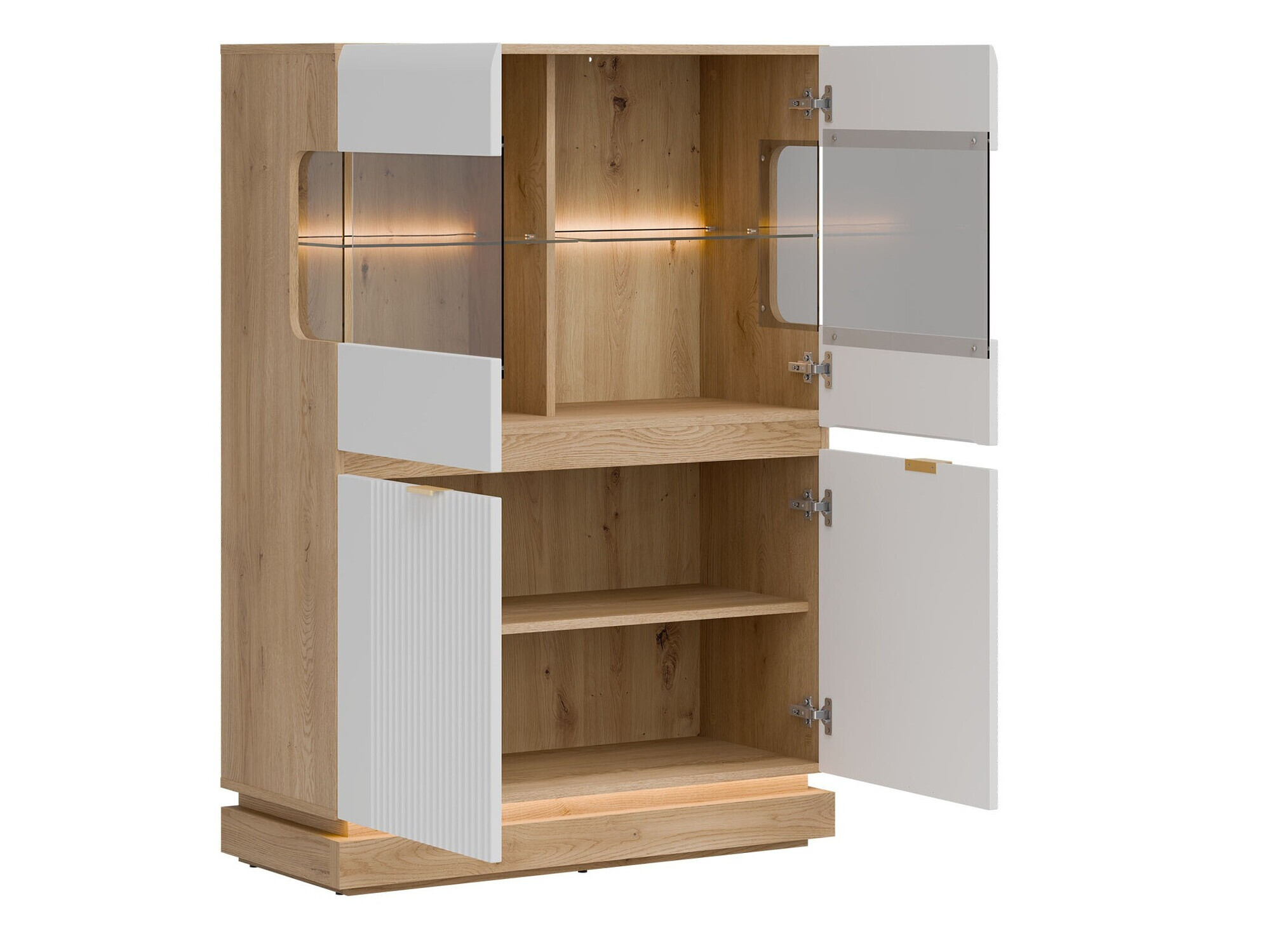 Set za dnevnu sobu Teselbu 116 (Belo + Hrast)
