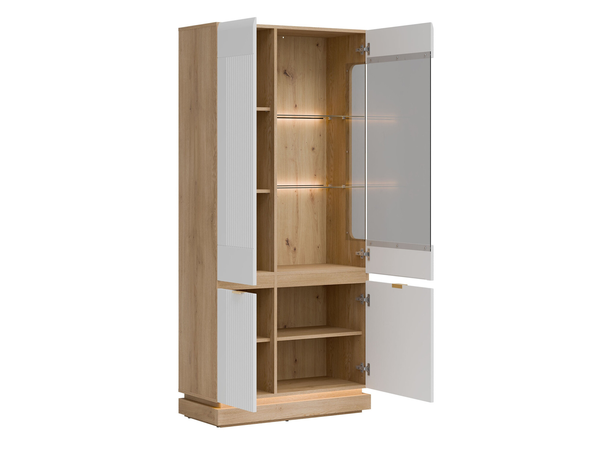 Set za dnevnu sobu Teselbu 116 (Belo + Hrast)