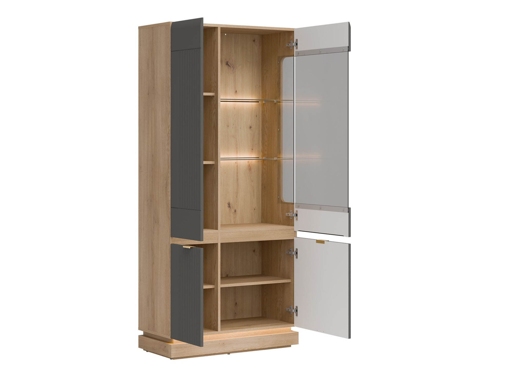 Set za dnevnu sobu Teselbu 116 (Sivo + Hrast)