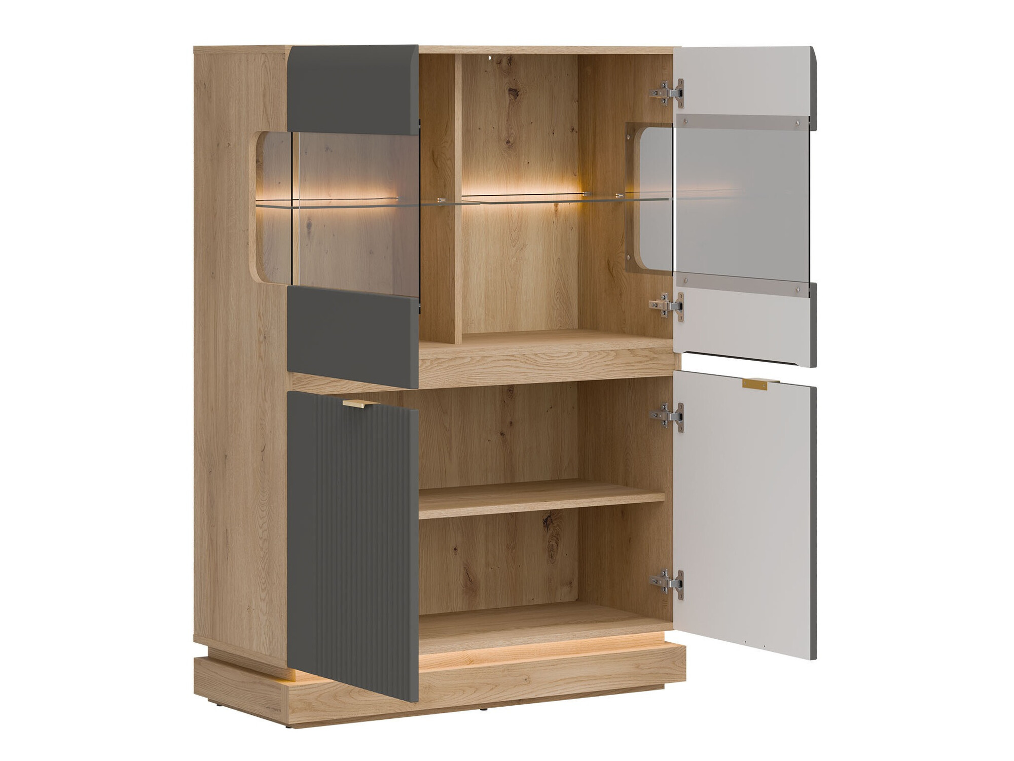 Set za dnevnu sobu Teselbu 116 (Sivo + Hrast)