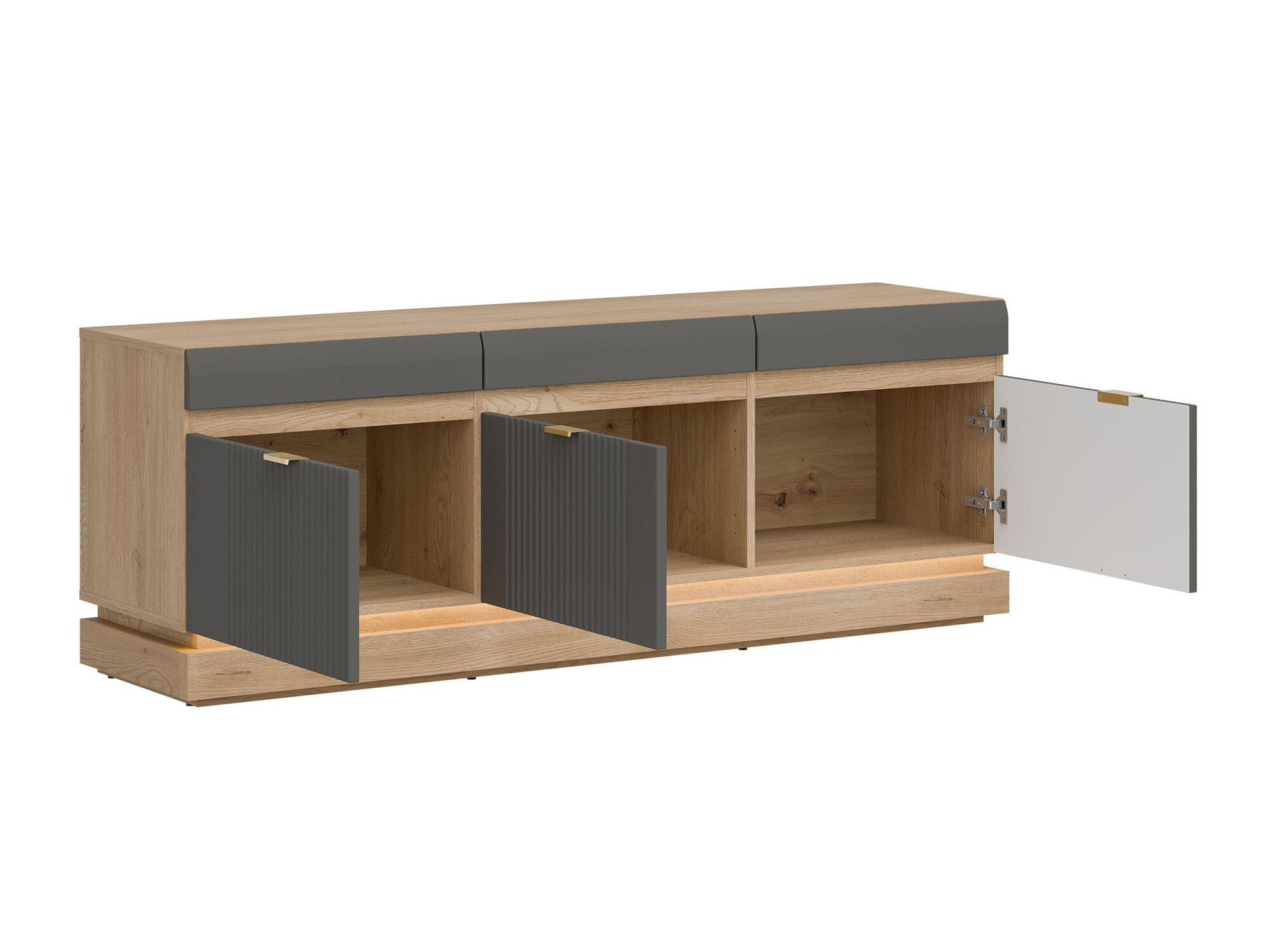 Set za dnevnu sobu Teselbu 116 (Sivo + Hrast)