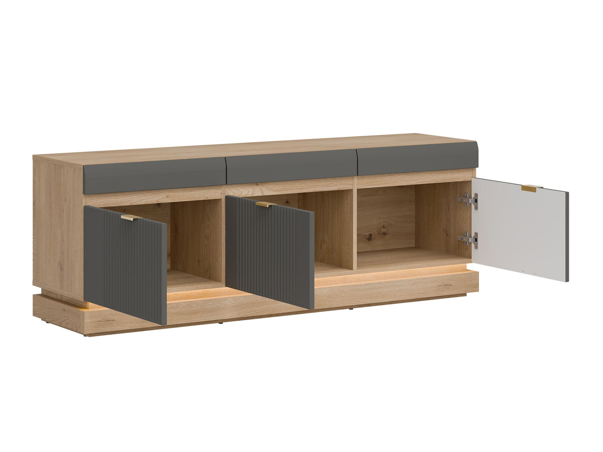 Set za dnevnu sobu Teselbu 116 (Sivo + Hrast)