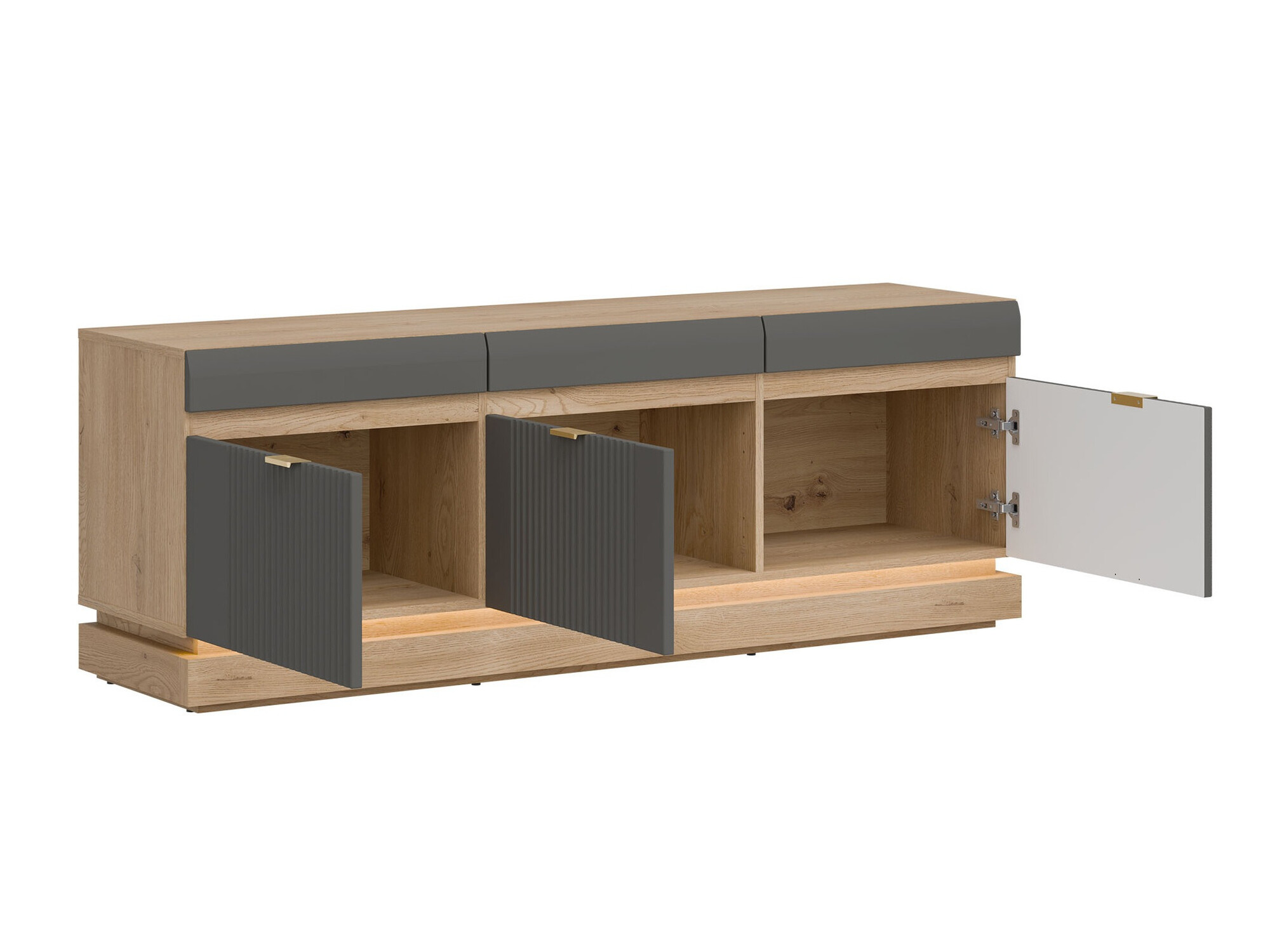 Set za dnevnu sobu Teselbu 116 (Sivo + Hrast)