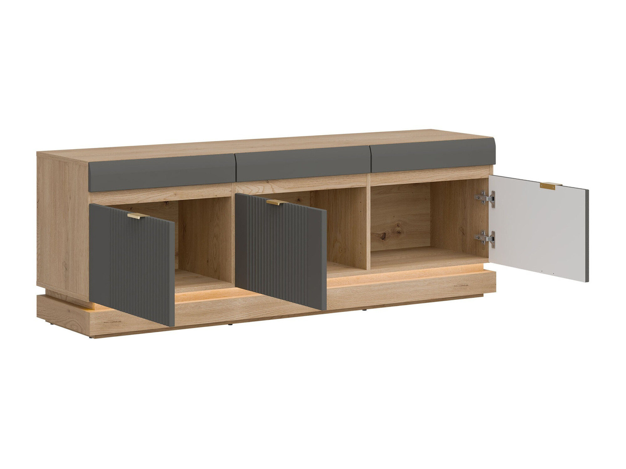 Set za dnevnu sobu Teselbu 116 (Sivo + Hrast)