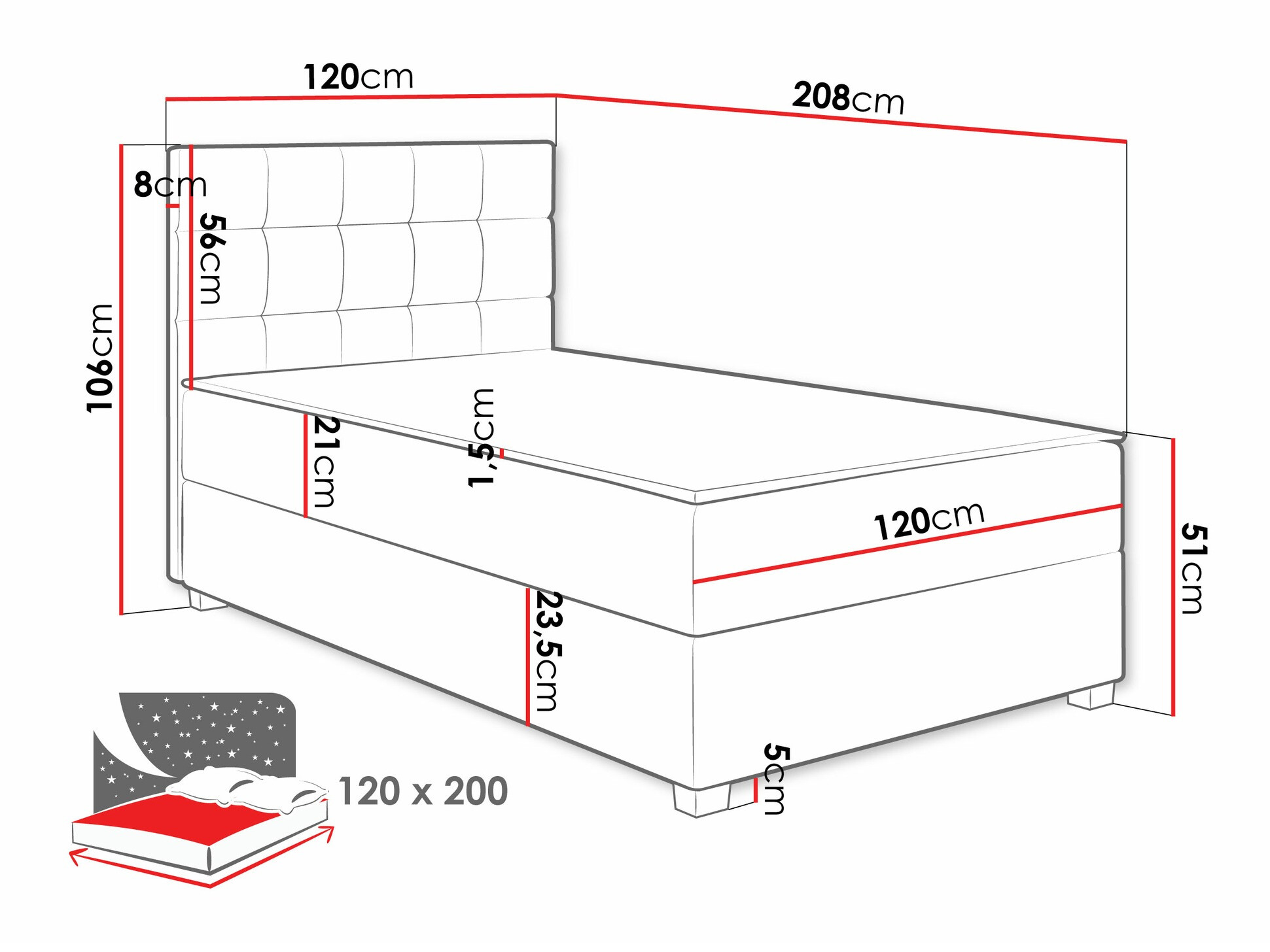 Boxspring krevet Sanford 107 (Manila 16)
