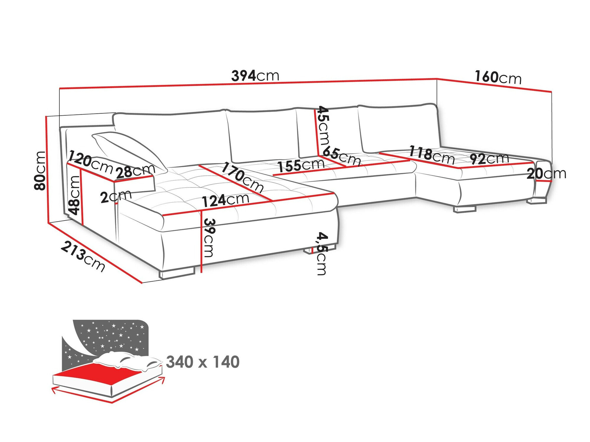 Ugaona sofa Comfivo 106 (Coral 55)