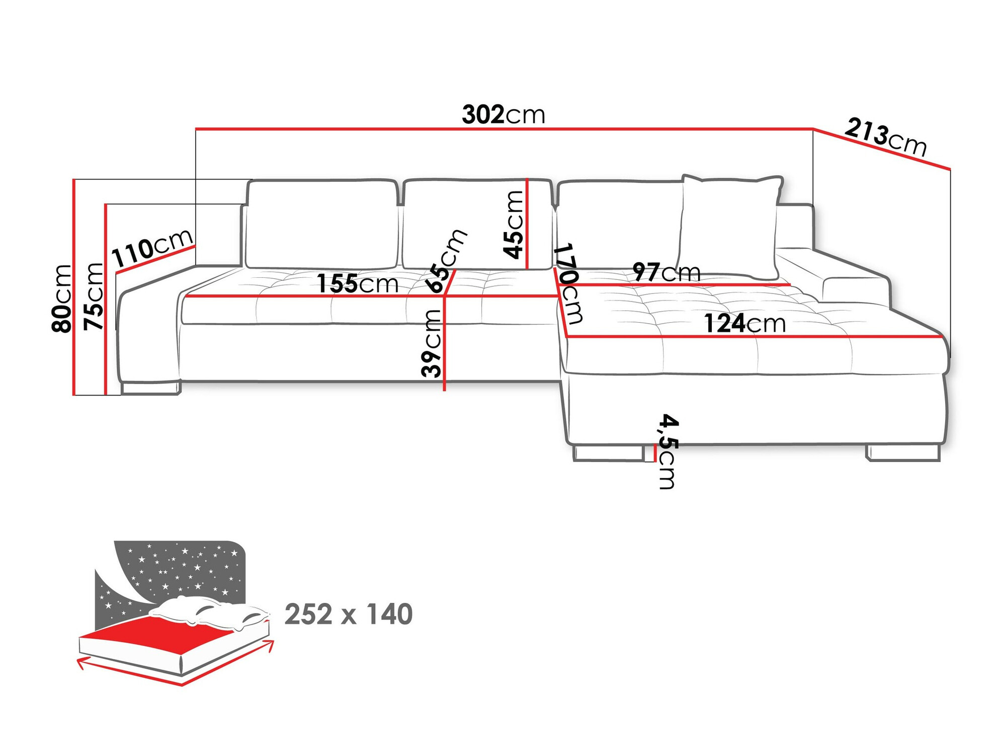 Ugaona sofa Comfivo 147 (Clara 215.02)