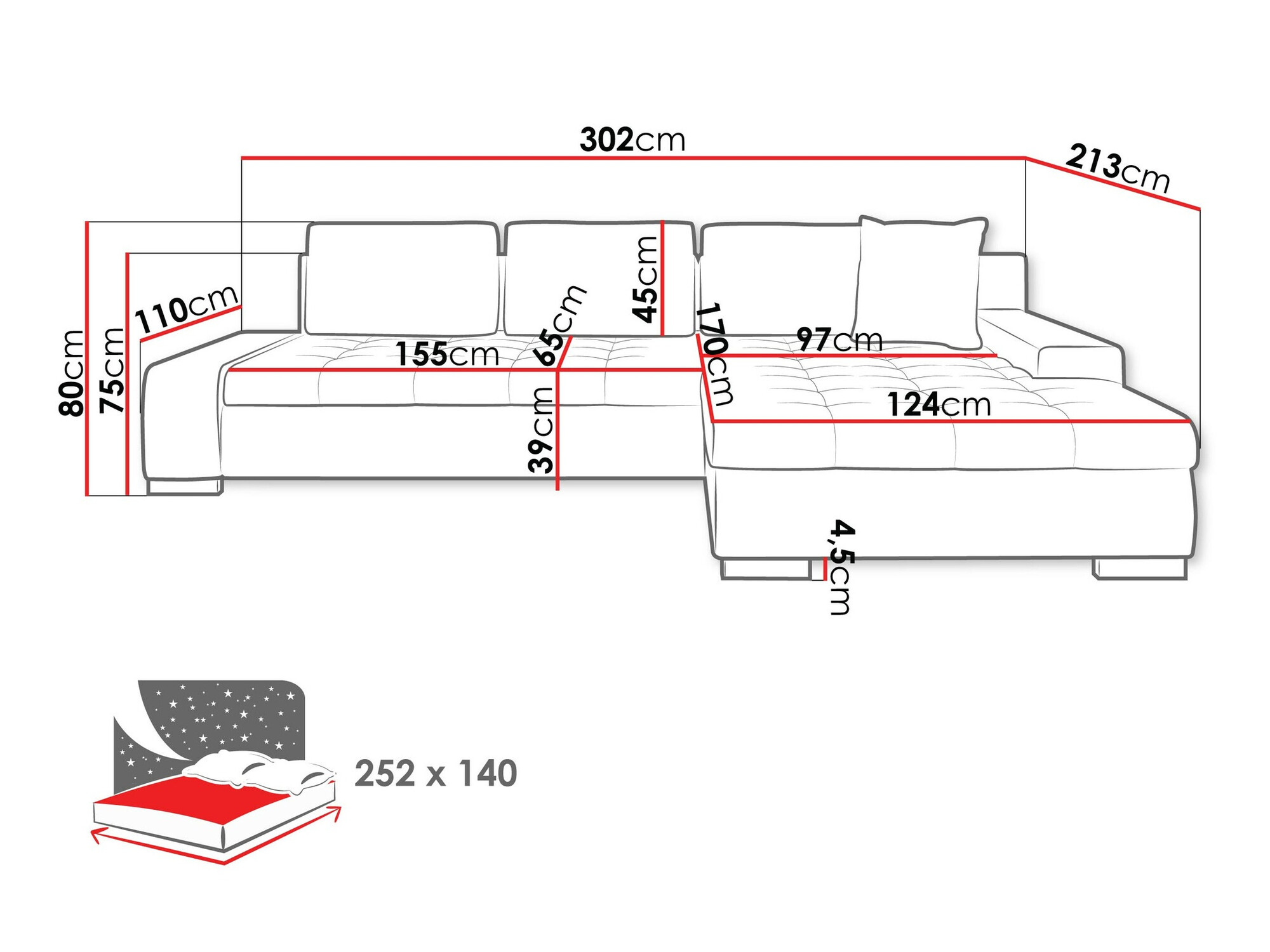 Ugaona sofa Comfivo 147 (Clara 215.19)