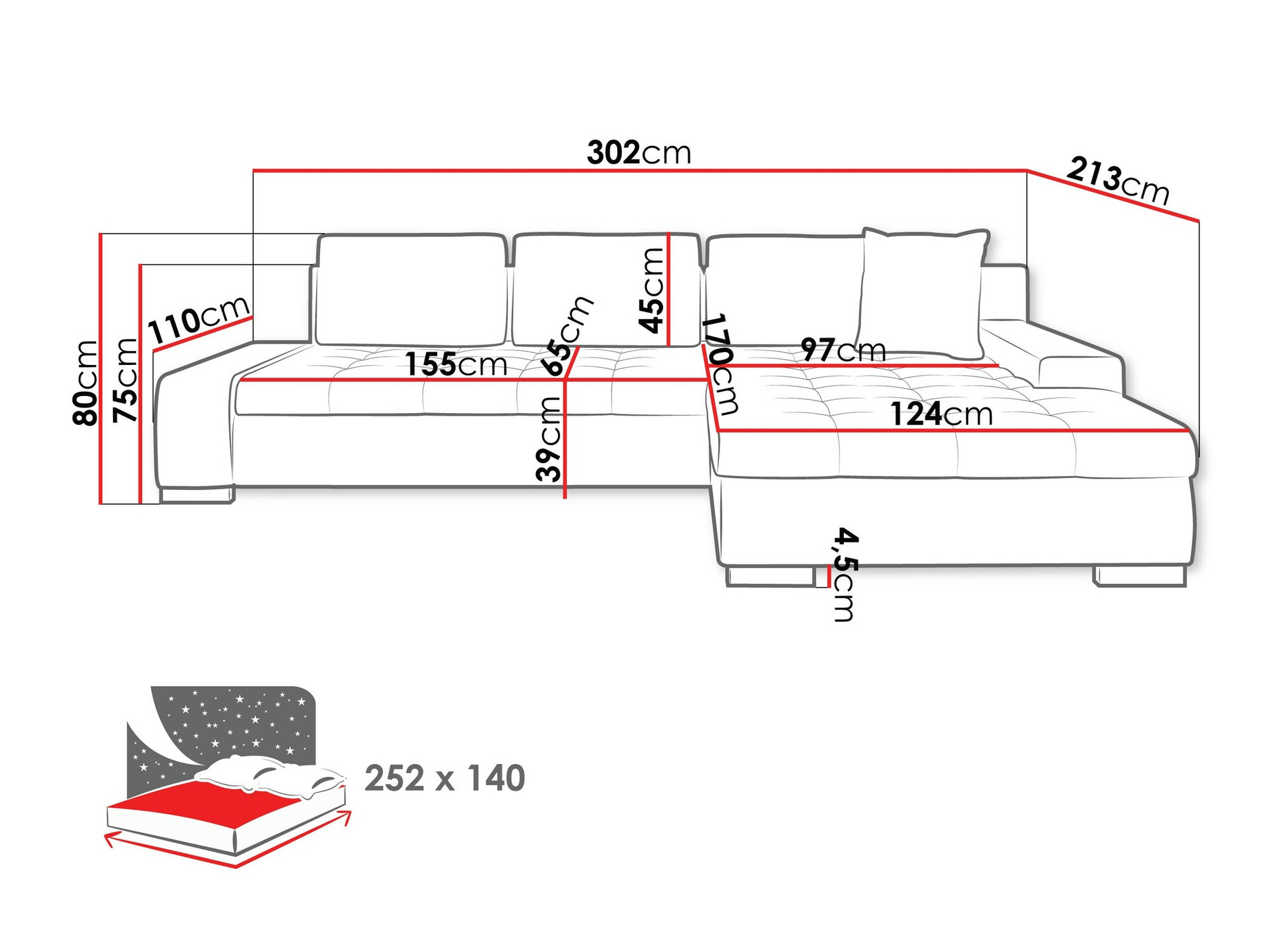 Ugaona sofa Comfivo 147 (Coral 50)