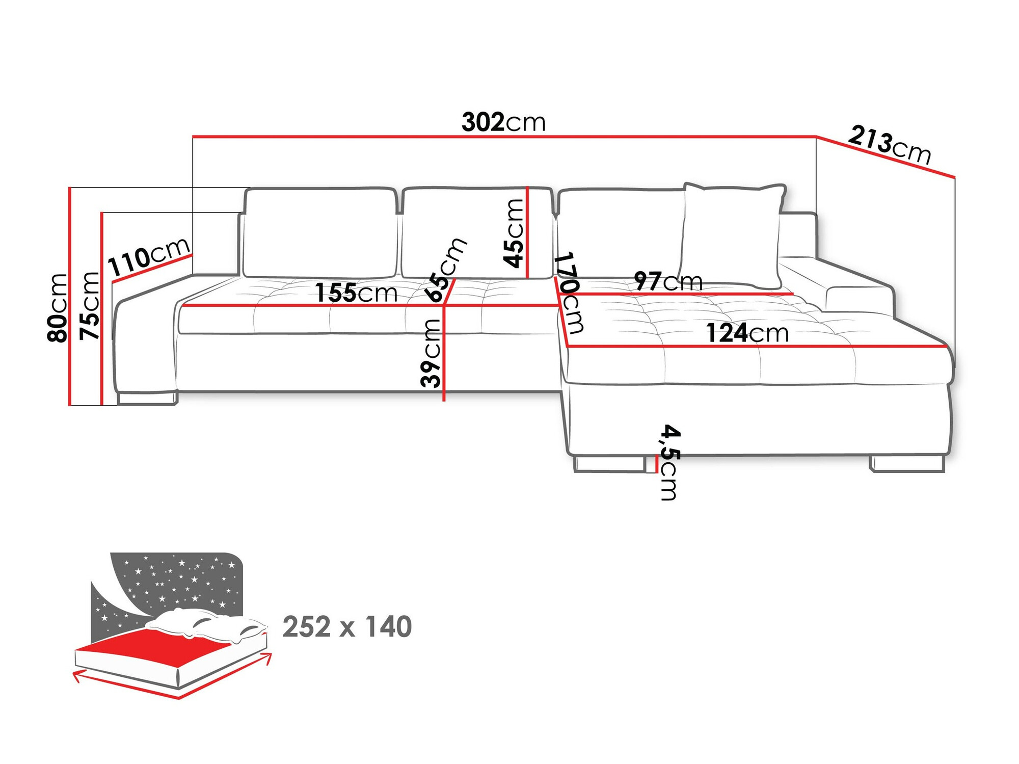 Ugaona sofa Comfivo 147 (Wave 05)