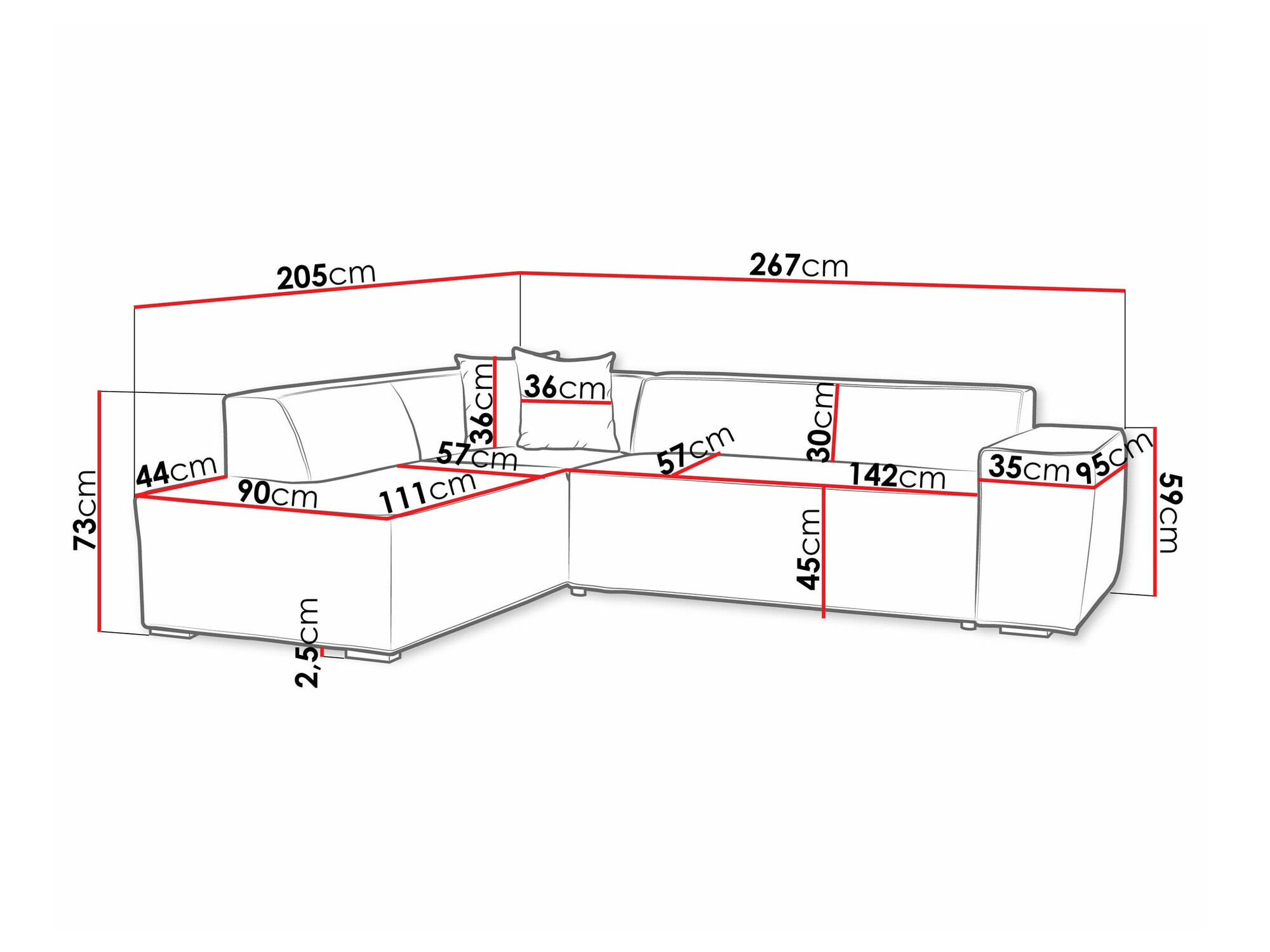 Ugaona sofa Comfivo 289 (Coral 45)