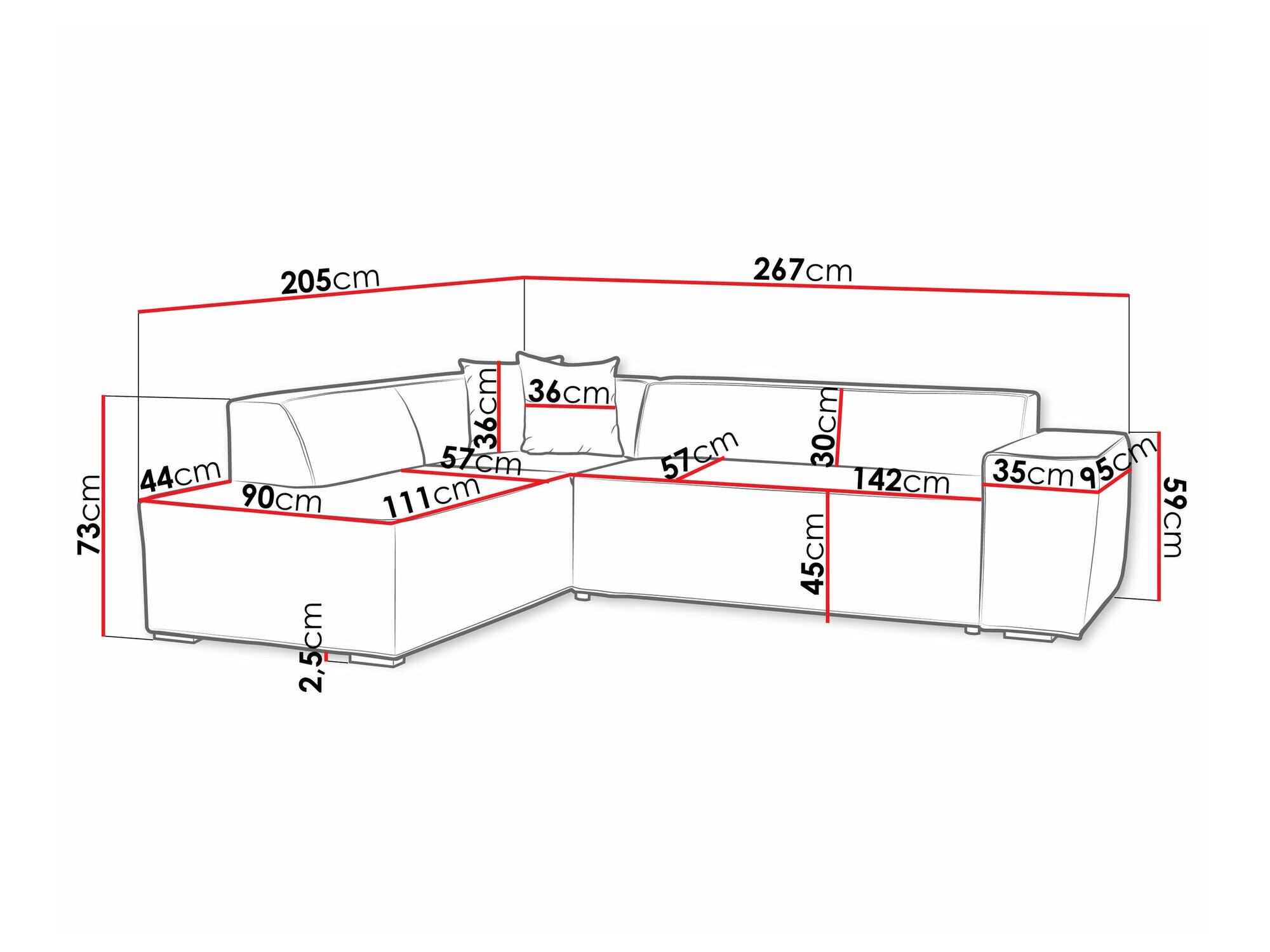 Ugaona sofa Comfivo 289 (Coral 45)