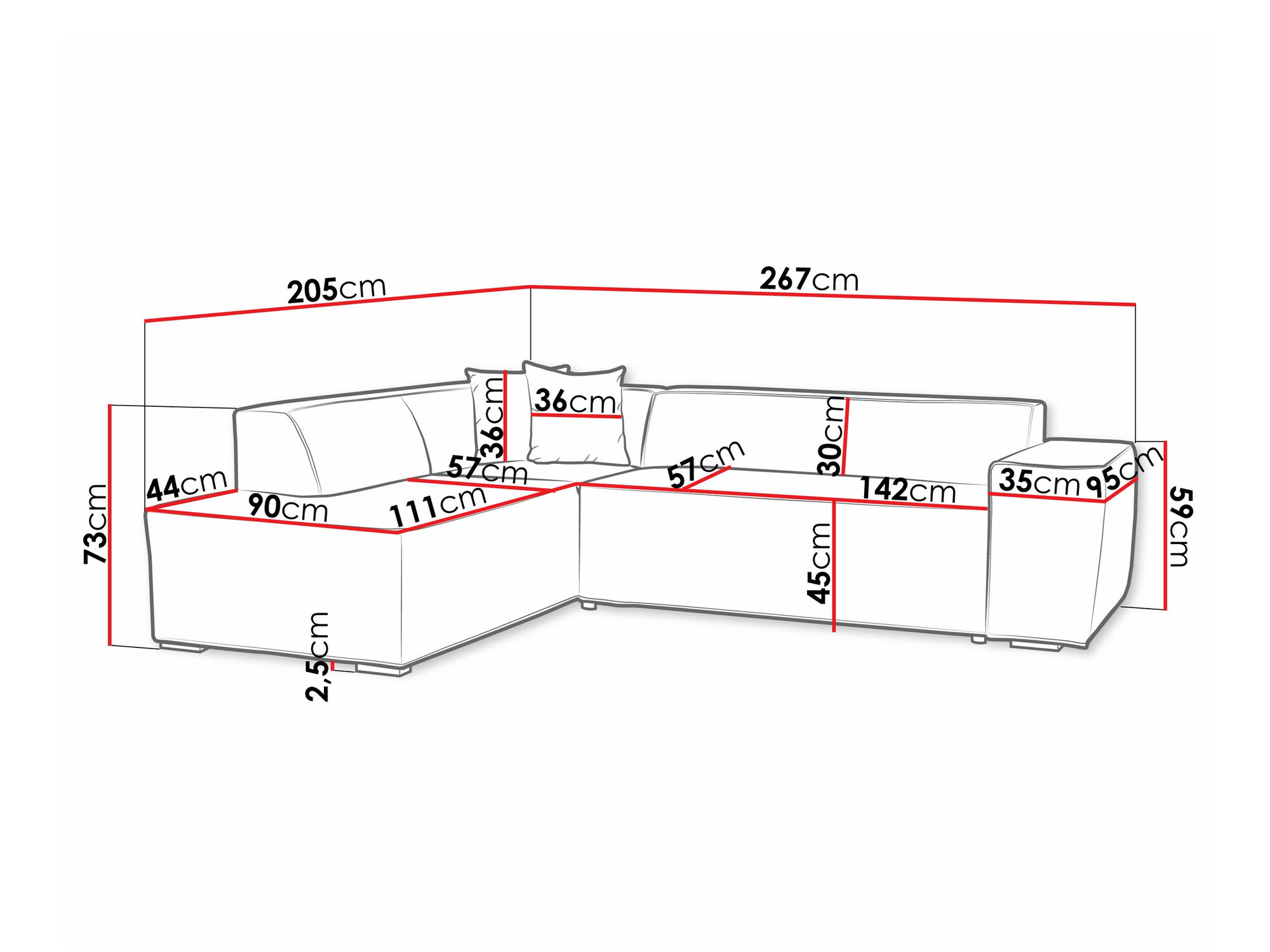 Ugaona sofa Comfivo 289 (Coral 65)
