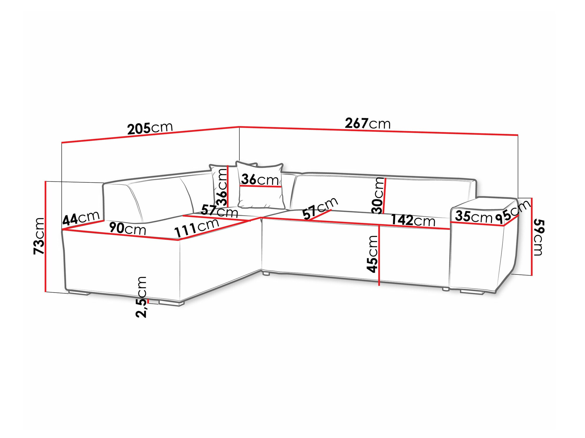 Ugaona sofa Comfivo 289 (Coral 65)