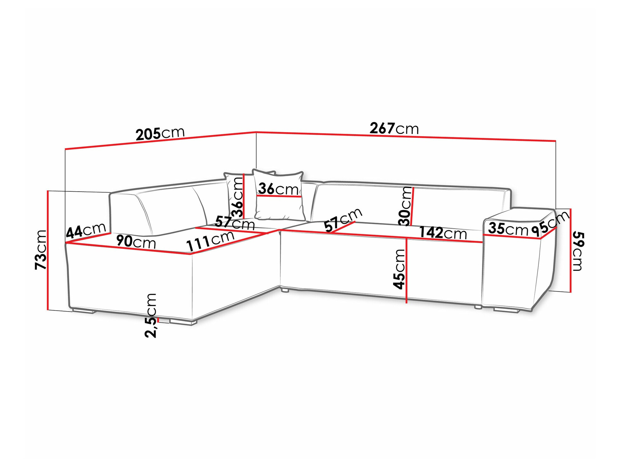 Ugaona sofa Comfivo 289 (Coral 70)