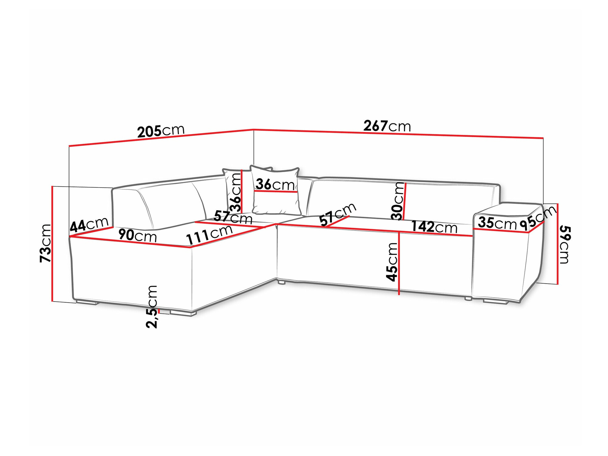 Ugaona sofa Comfivo 289 (Coral 70)