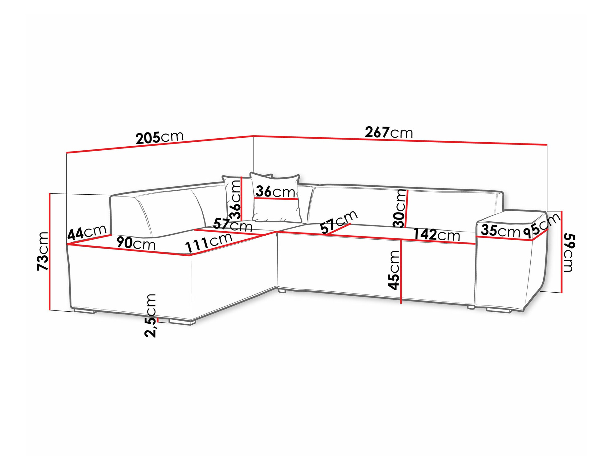 Ugaona sofa Comfivo 289 (Coral 75)