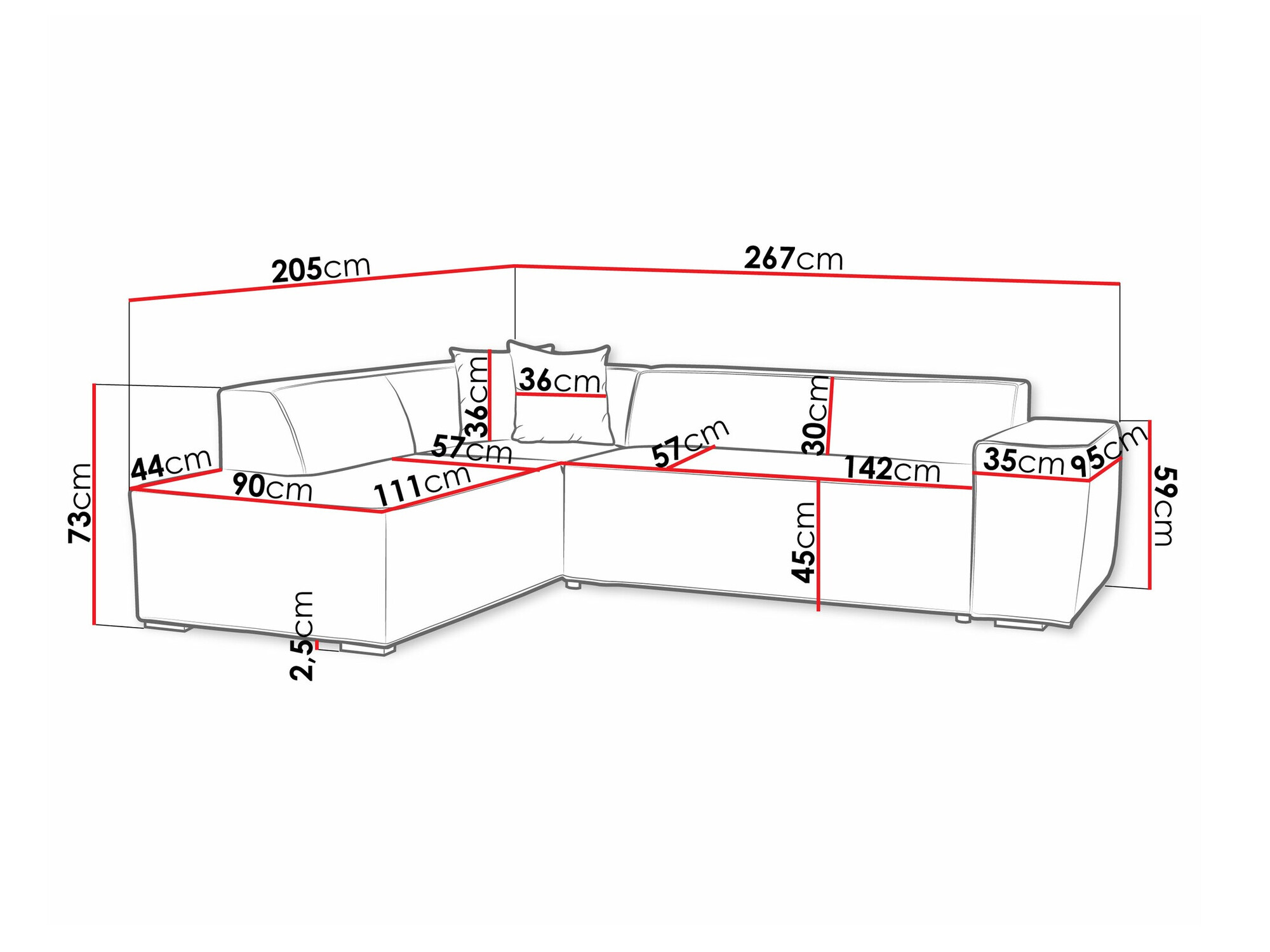 Ugaona sofa Comfivo 289 (Magic Velvet 2219)