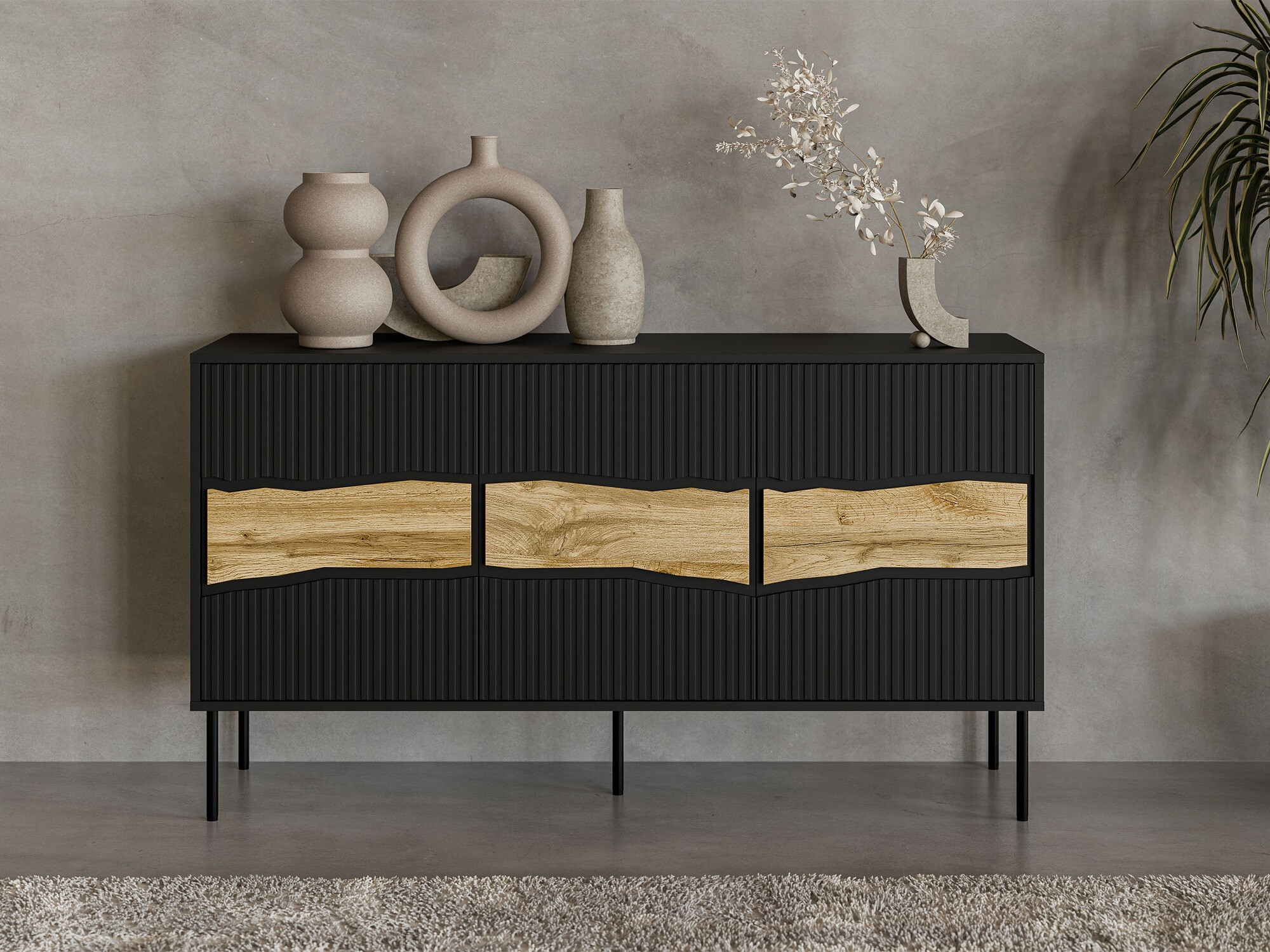 Ormarić Monevare 100 (Crno + Вотан храст)