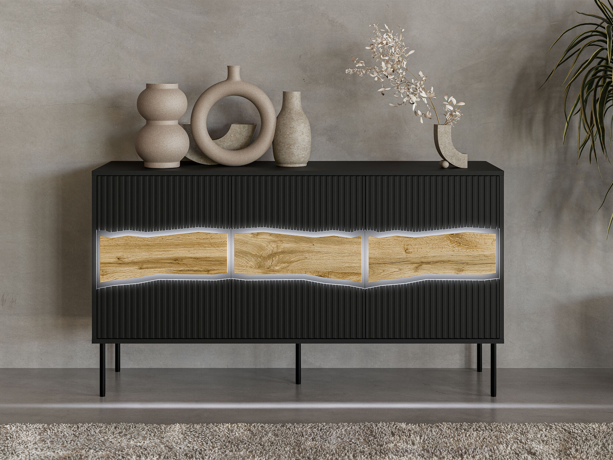 Ormarić Monevare 100 (Crno + Вотан храст)