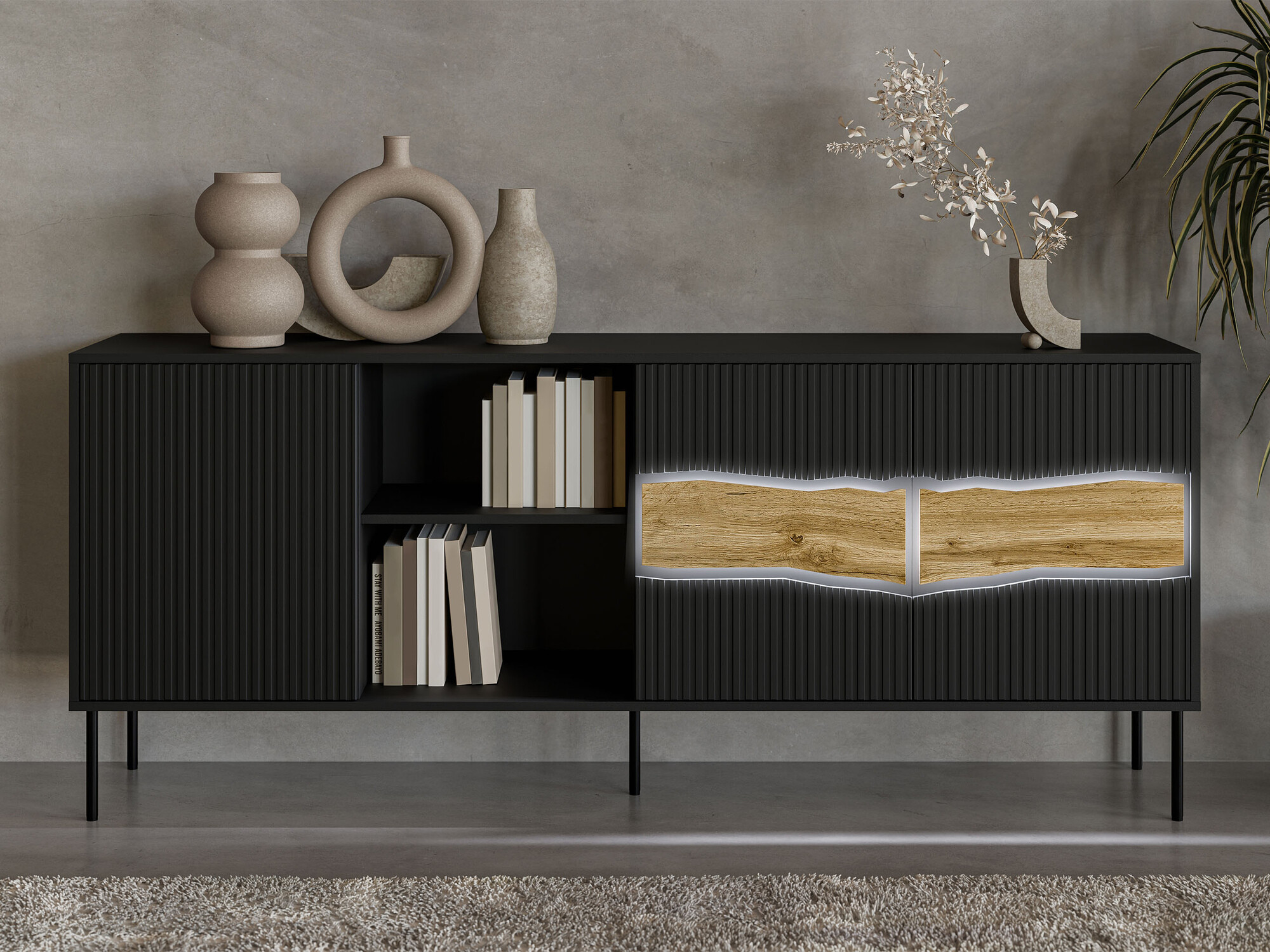 Ormarić Monevare 101 (Crno + Вотан храст)