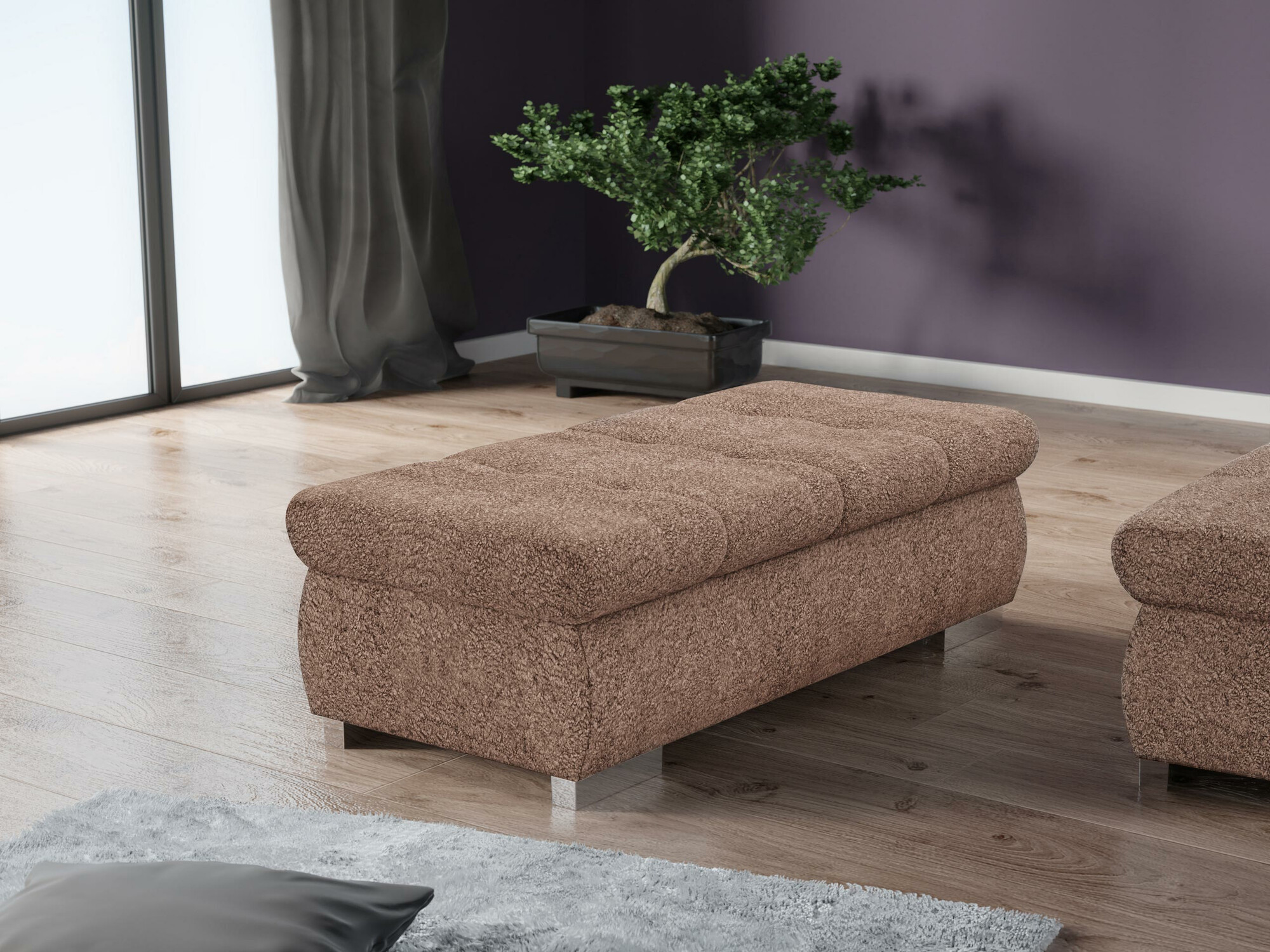 Tapacirana klupa Comfivo 123 (Coral 45)