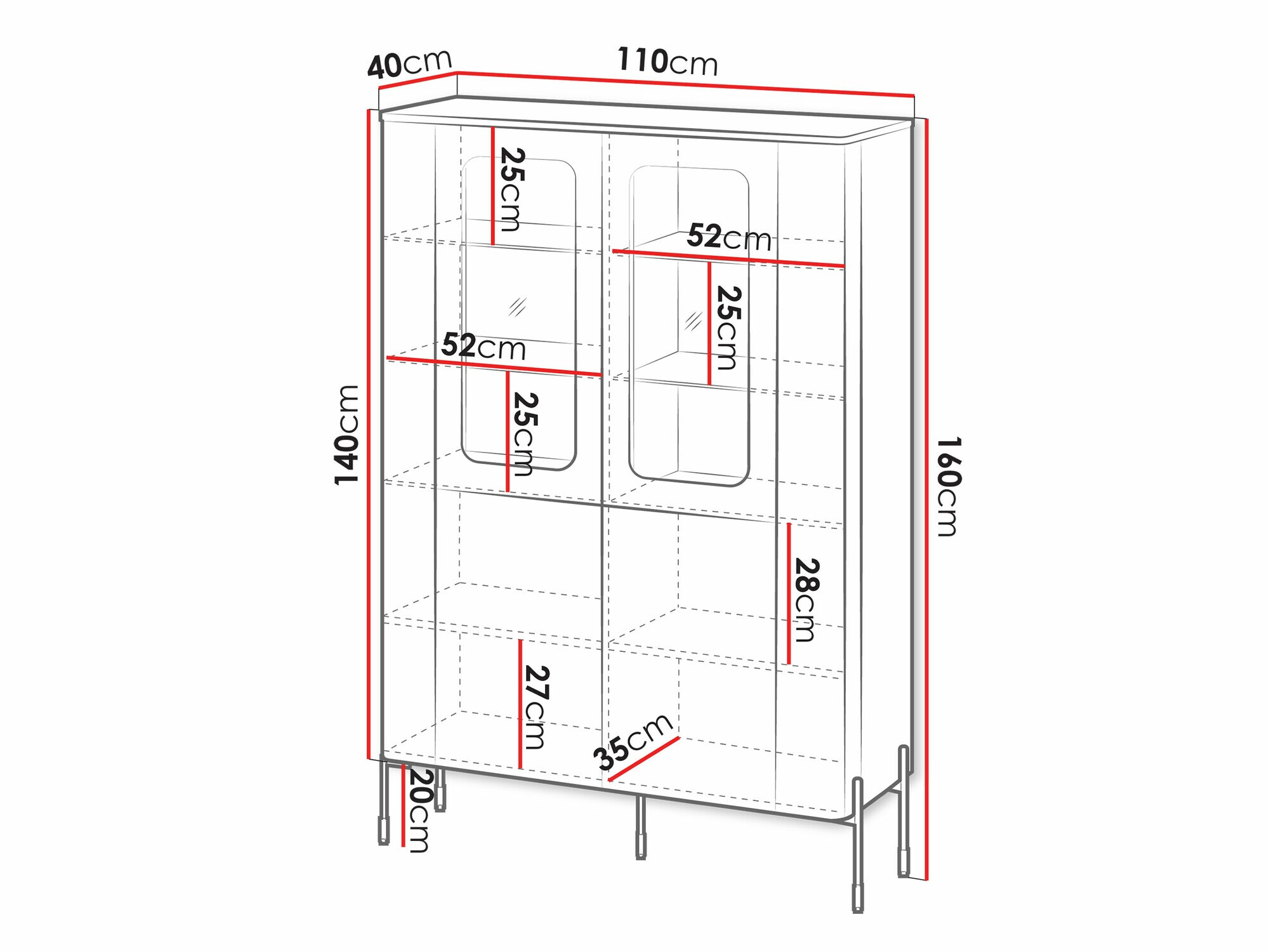 Polica Mavnue 103 (Crno)