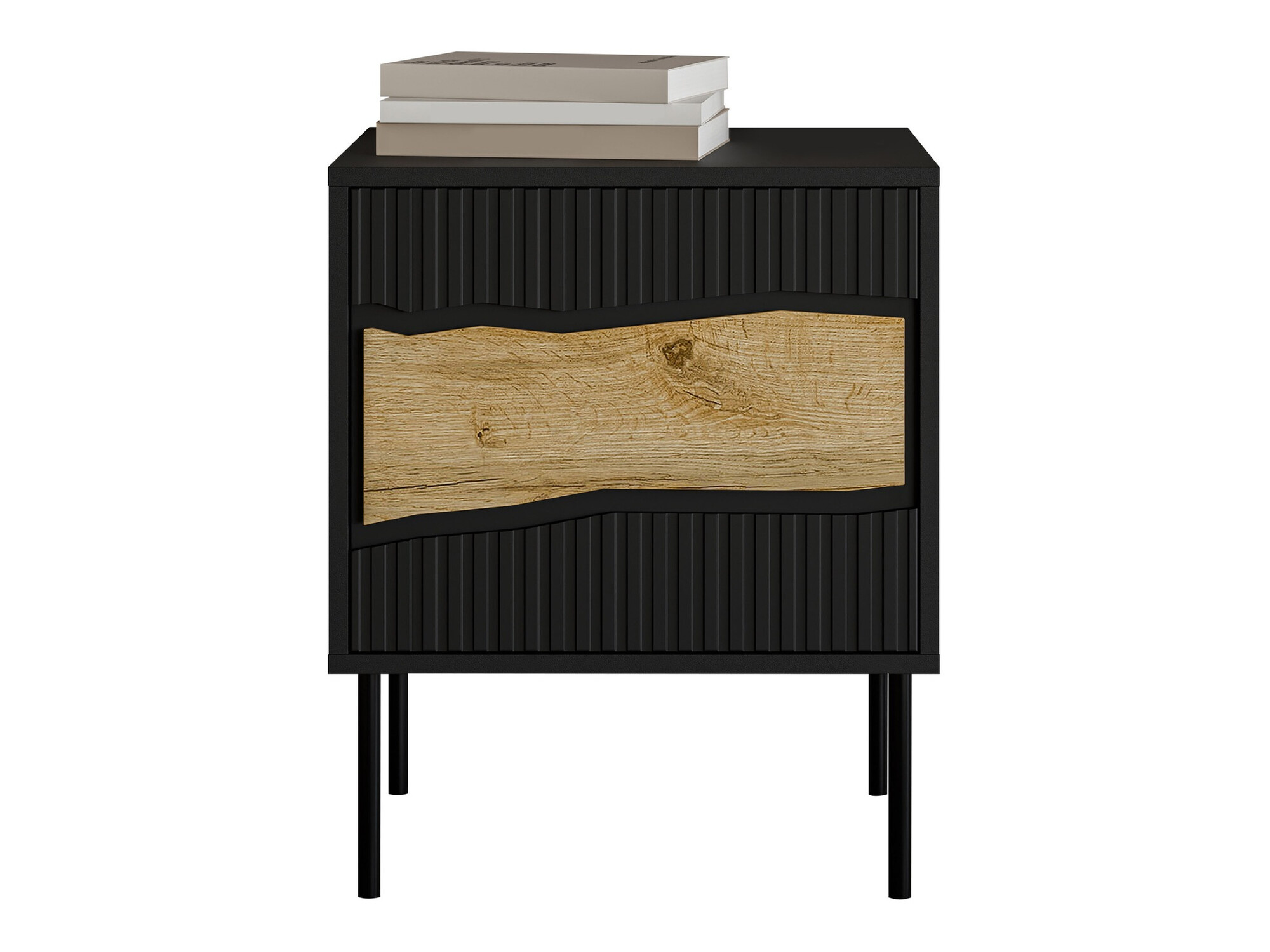 Set noćnih ormarića Monevare 104 (Crno + Вотан храст)