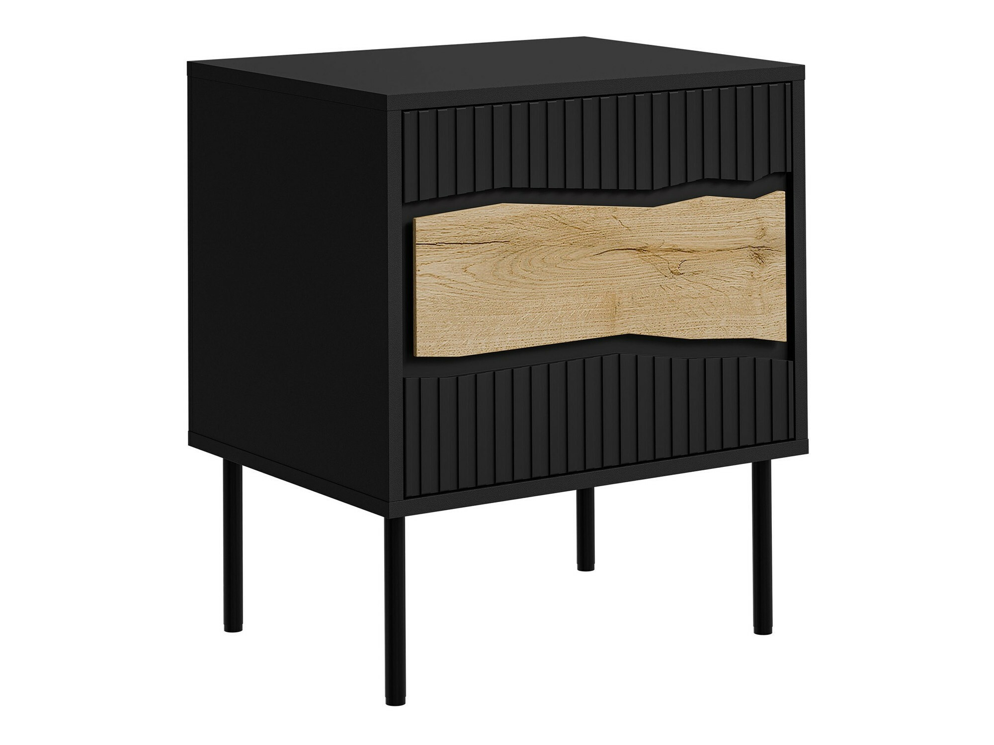 Set noćnih ormarića Monevare 104 (Crno + Вотан храст)