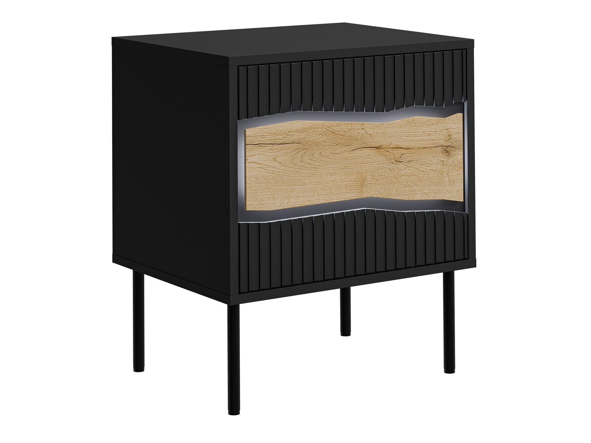 Set noćnih ormarića Monevare 104 (Crno + Вотан храст)