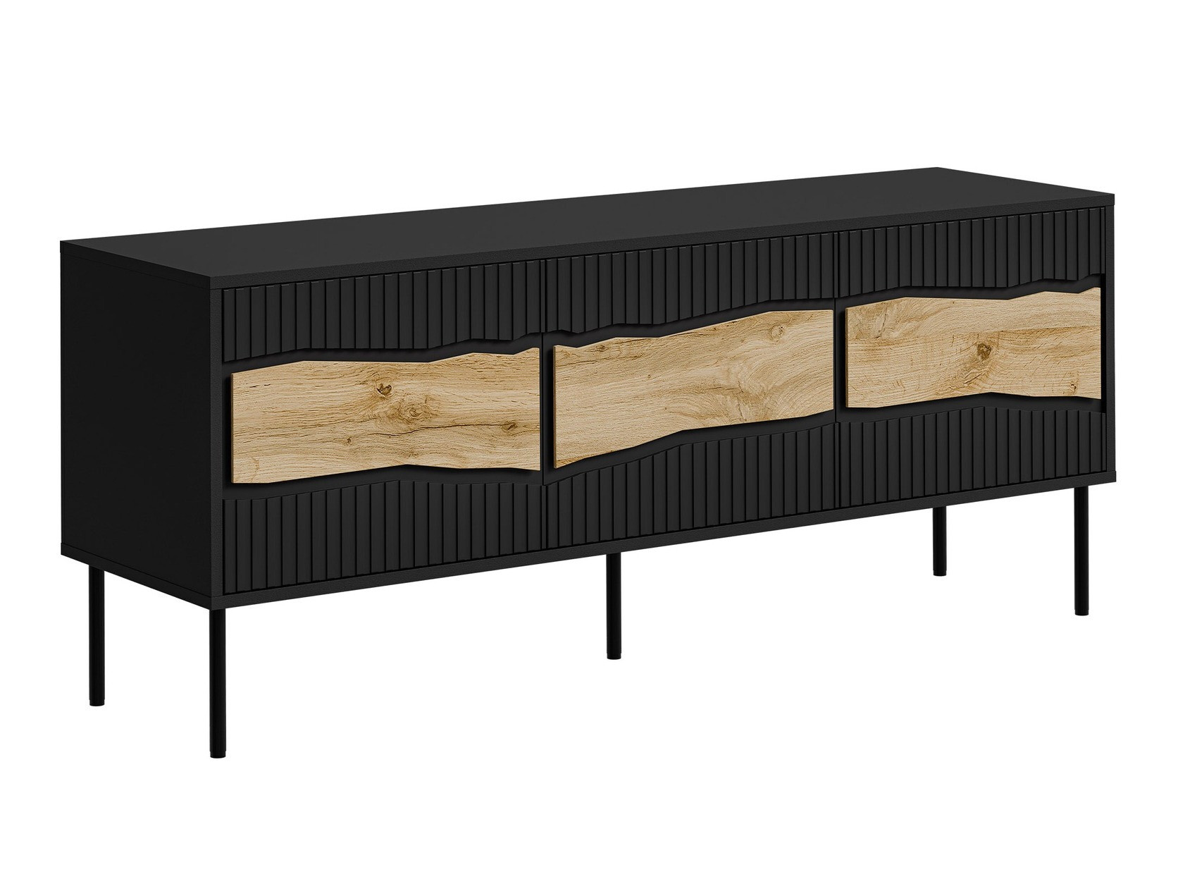 TV komoda Monevare 103 (Crno + Hrast Votan)