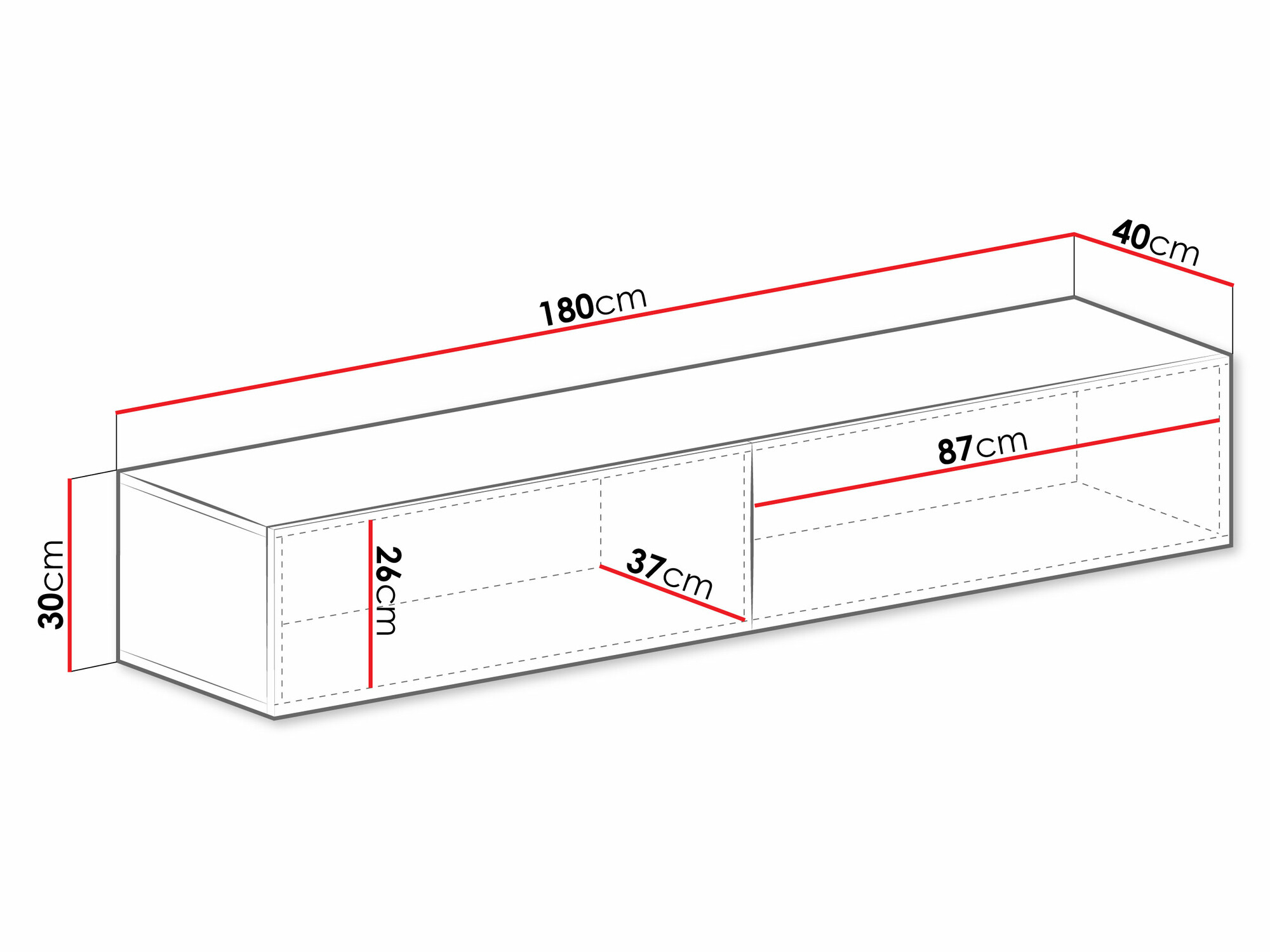 TV komoda Venenou 123 (Belo + Sjajno belo)