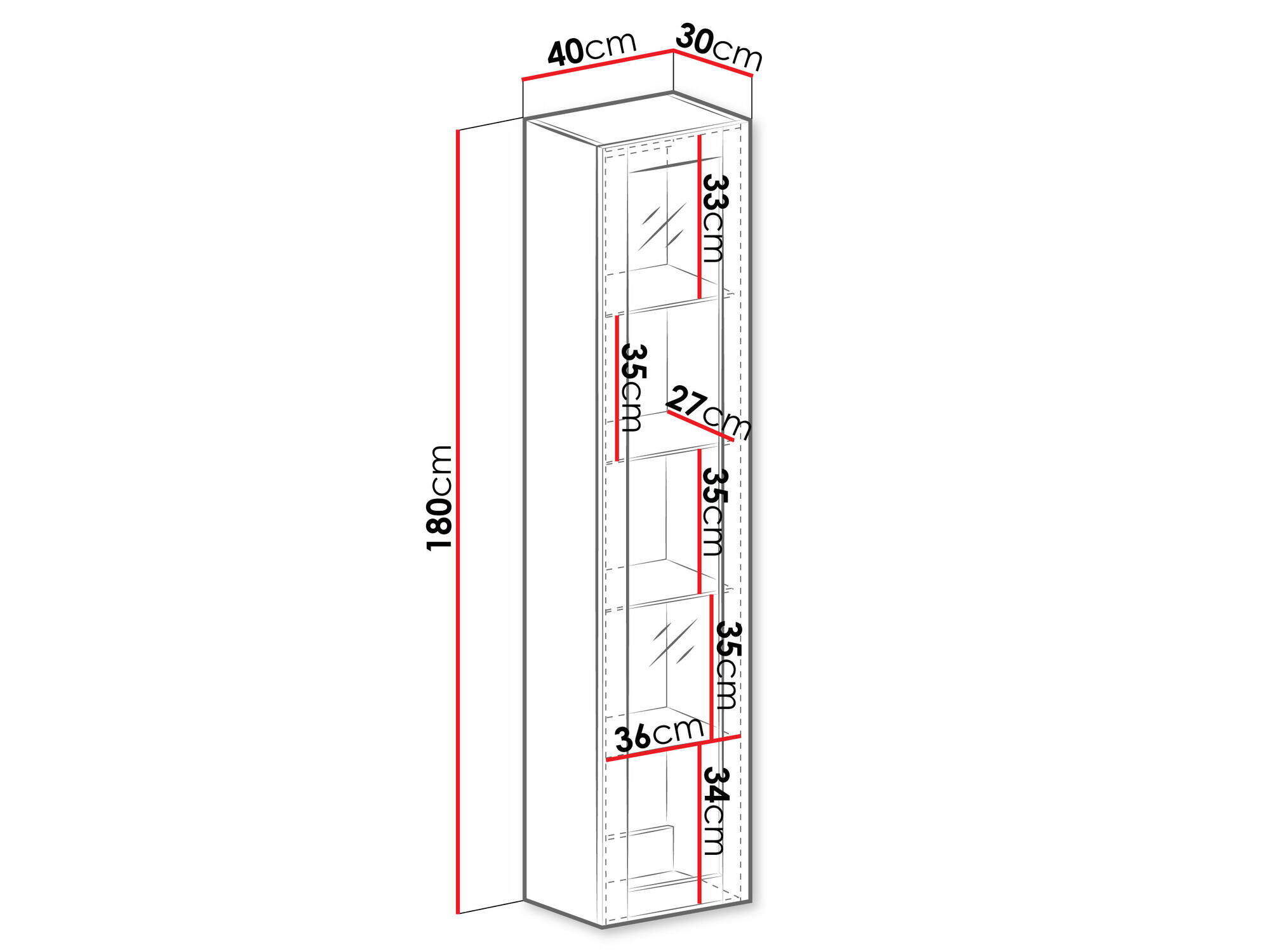 Zidna polica Venenou 129 (Sivo + Sjaj siva)