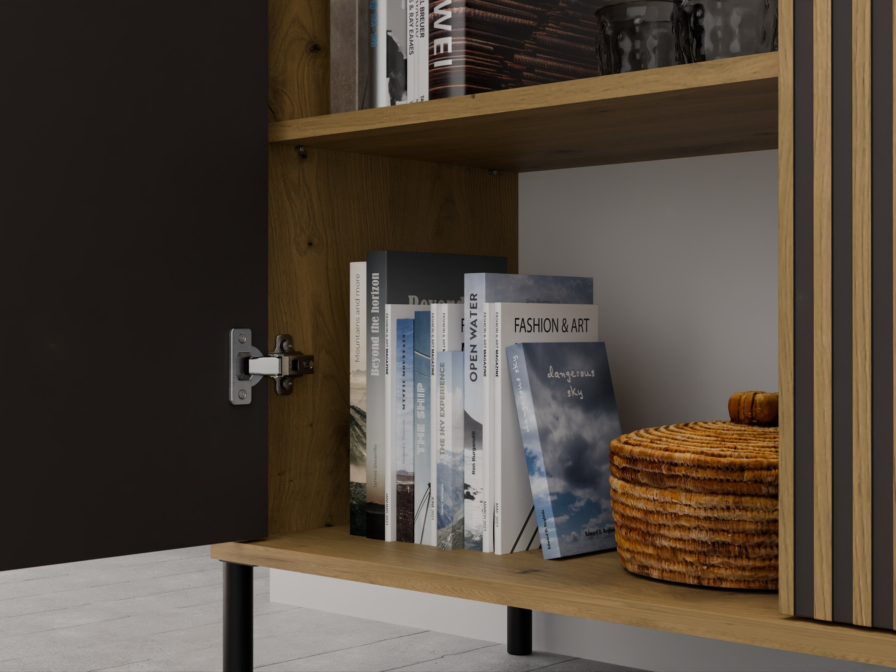 Ormarić Orlsone 108 (Crno + Artisan hrast)